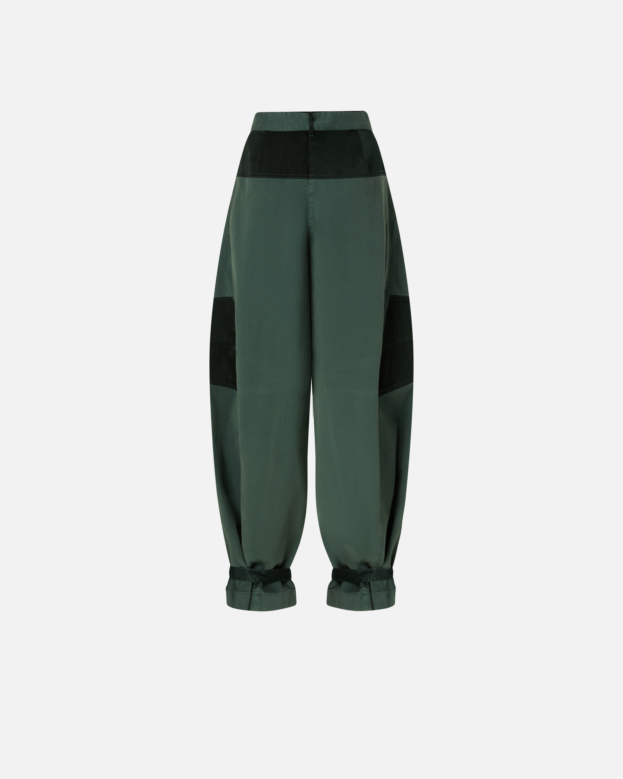 Pinko Utility Trousers With Contrasting Inserts In Green