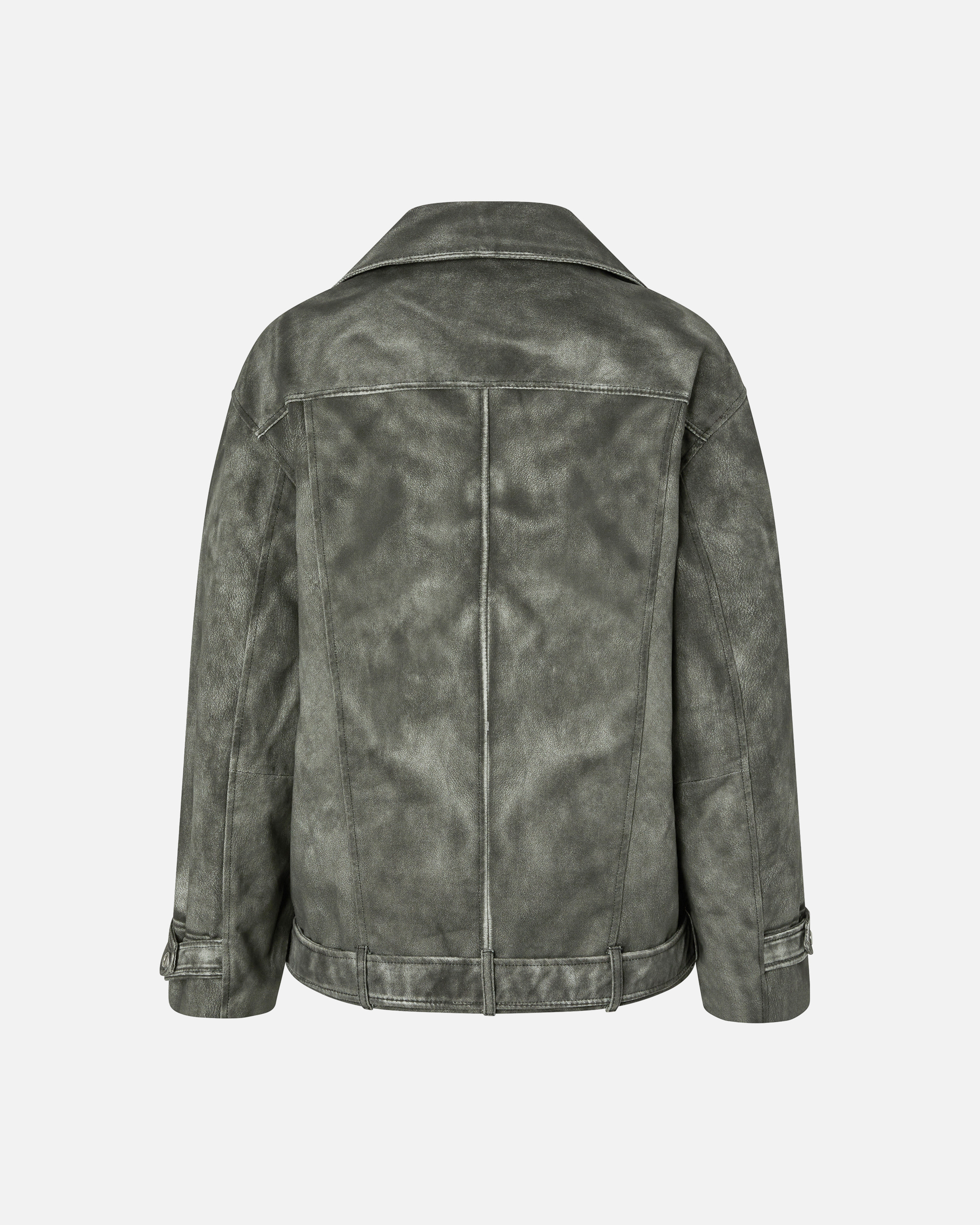 Jacket with leather-effect trompe-l'œil print 5