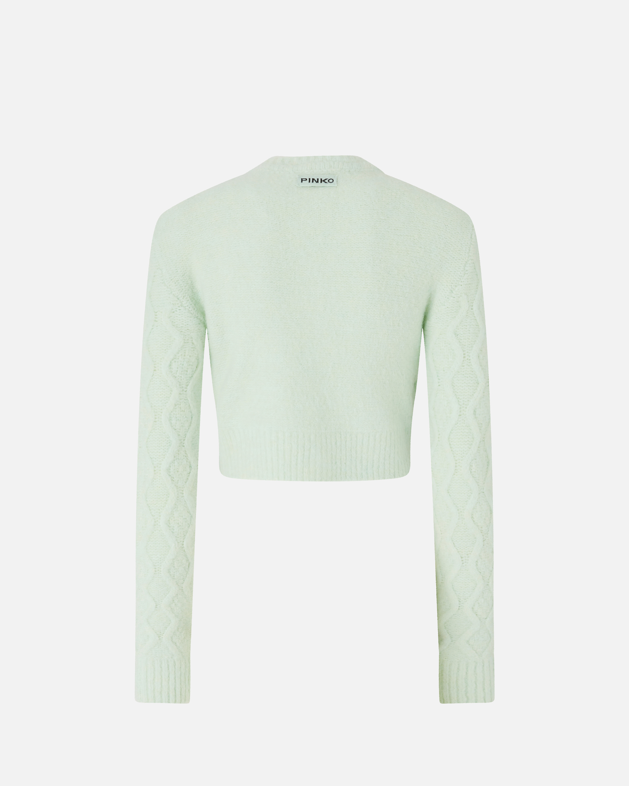Pinko Cropped Cardigan With Jewel Buttons In Green