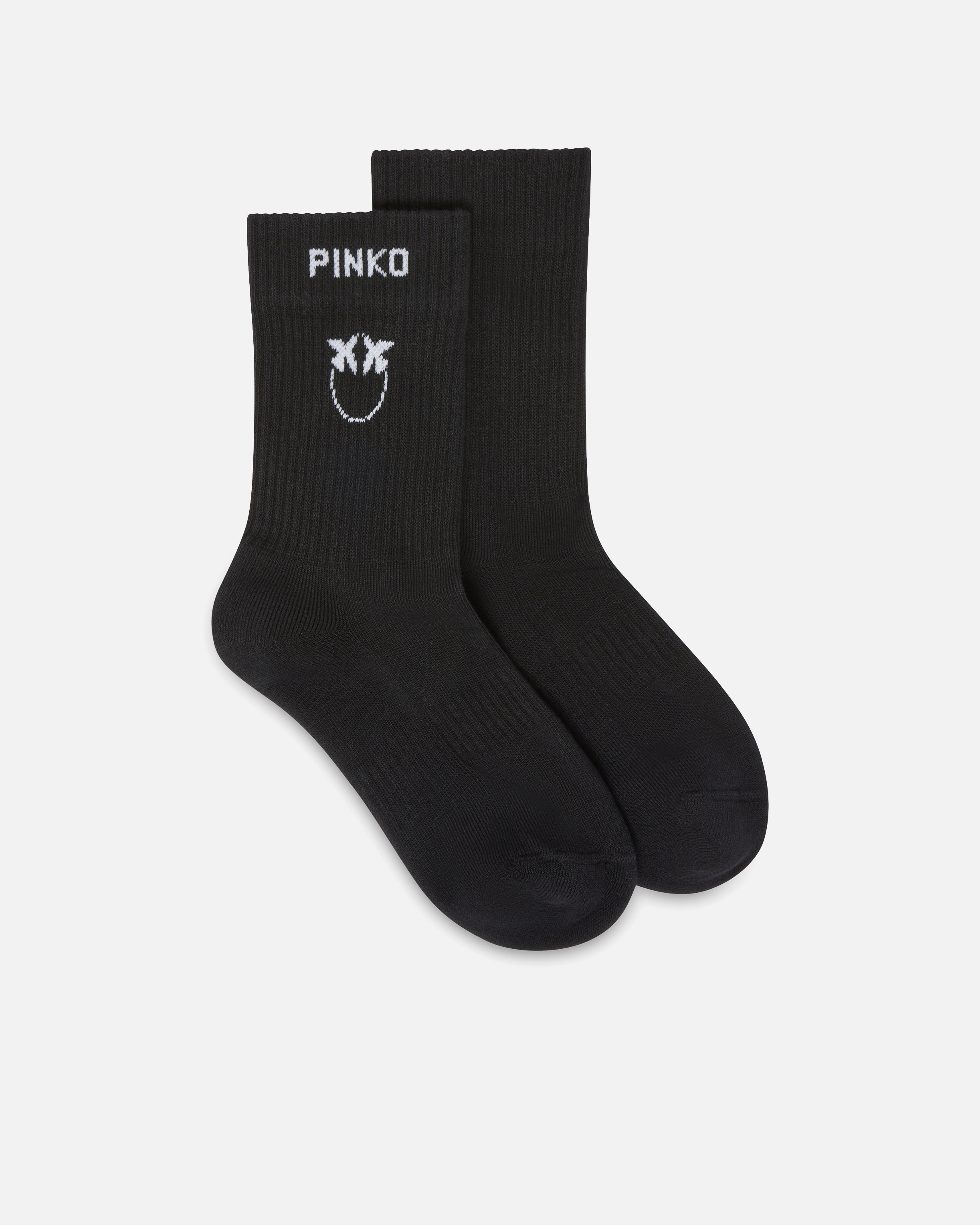 Pinko Socks With Love Birds Logo In Black
