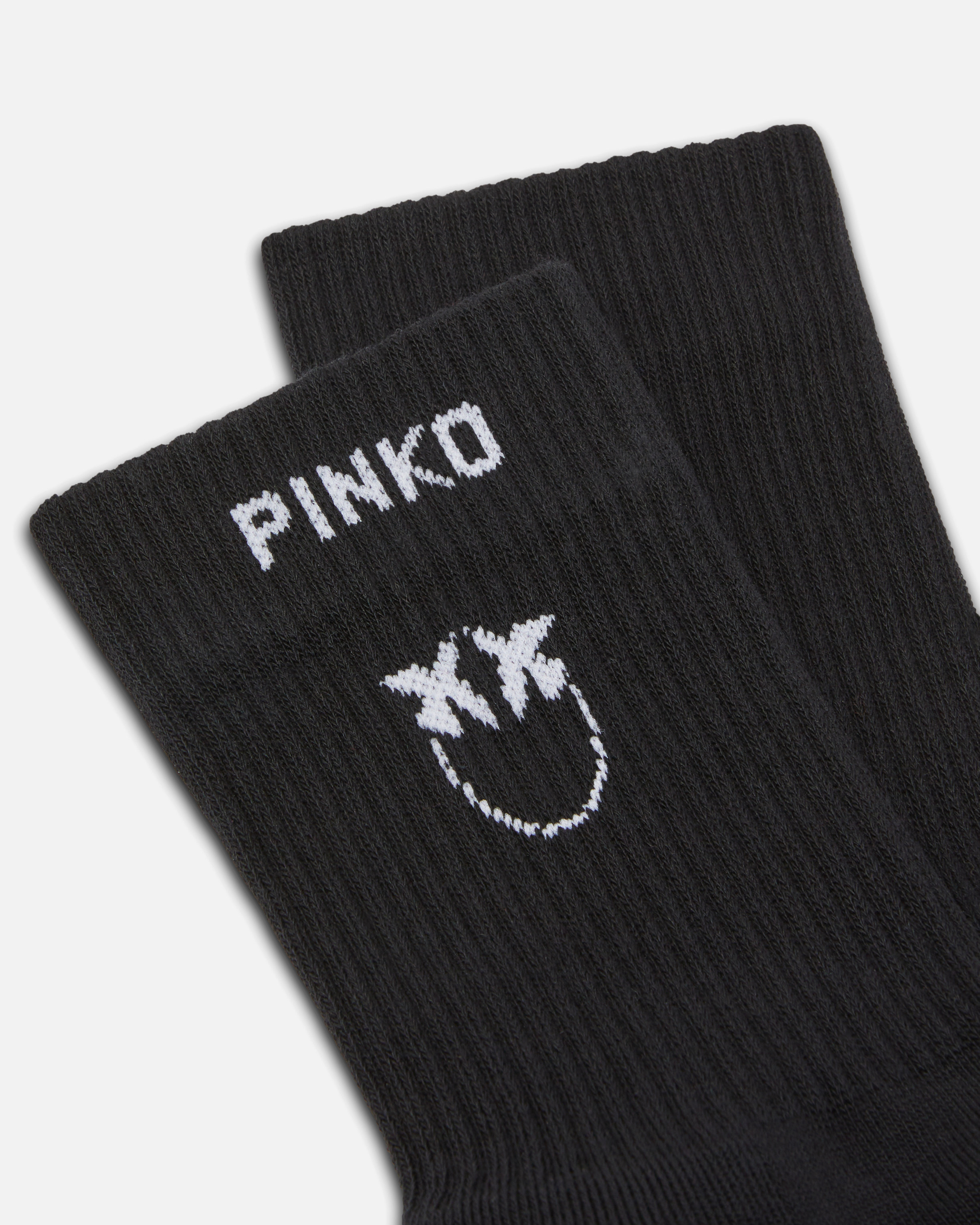 Pinko Socks With Love Birds Logo In Black