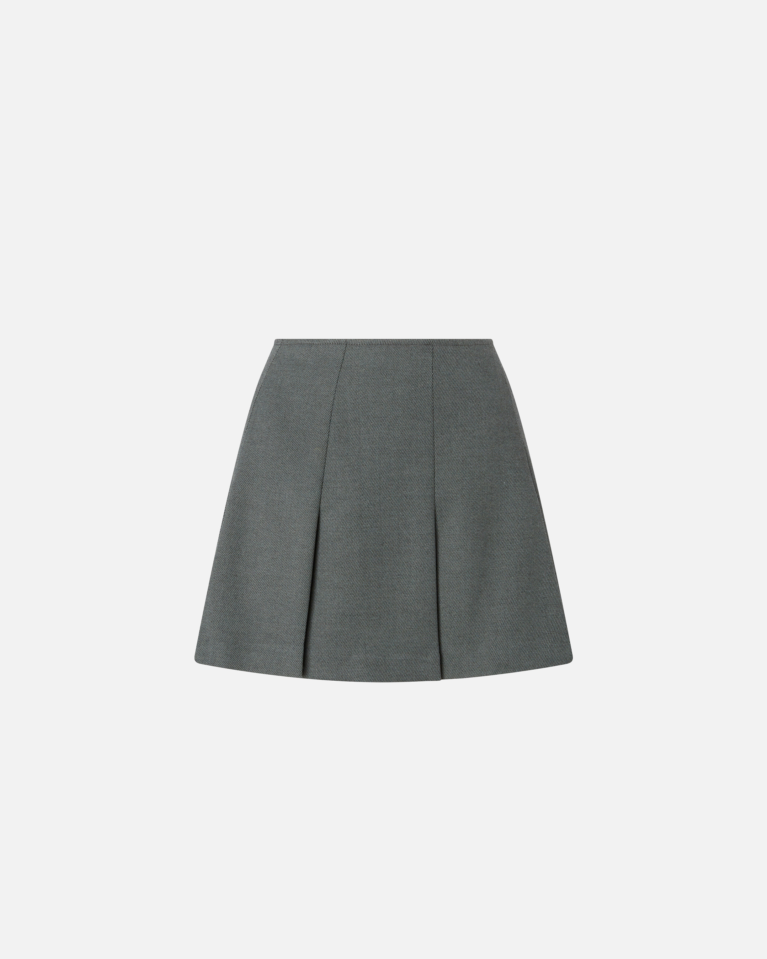 Pinko Pleated Wool-blend Mini Skirt In Gray