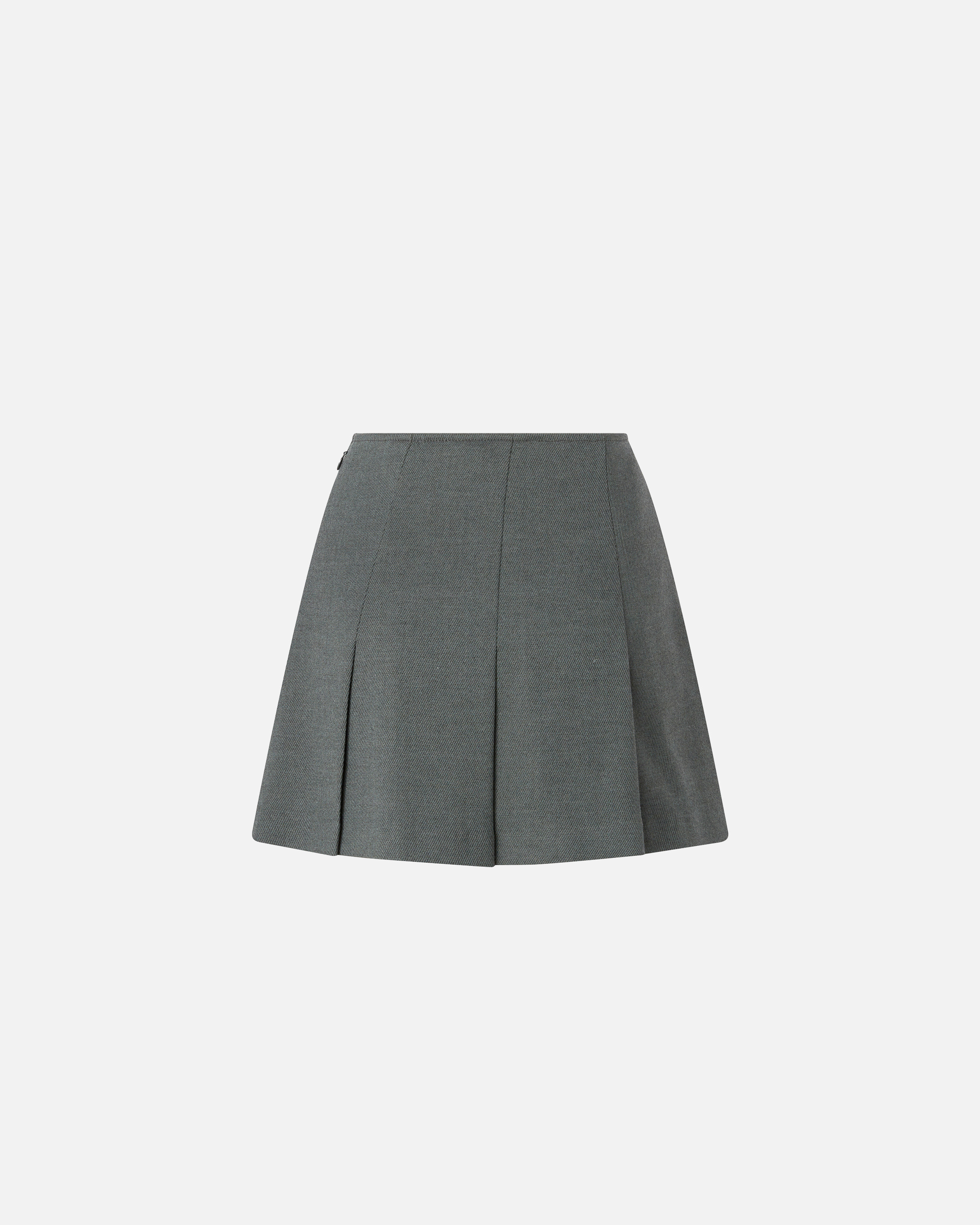 Pinko Pleated Wool-blend Mini Skirt In Gray