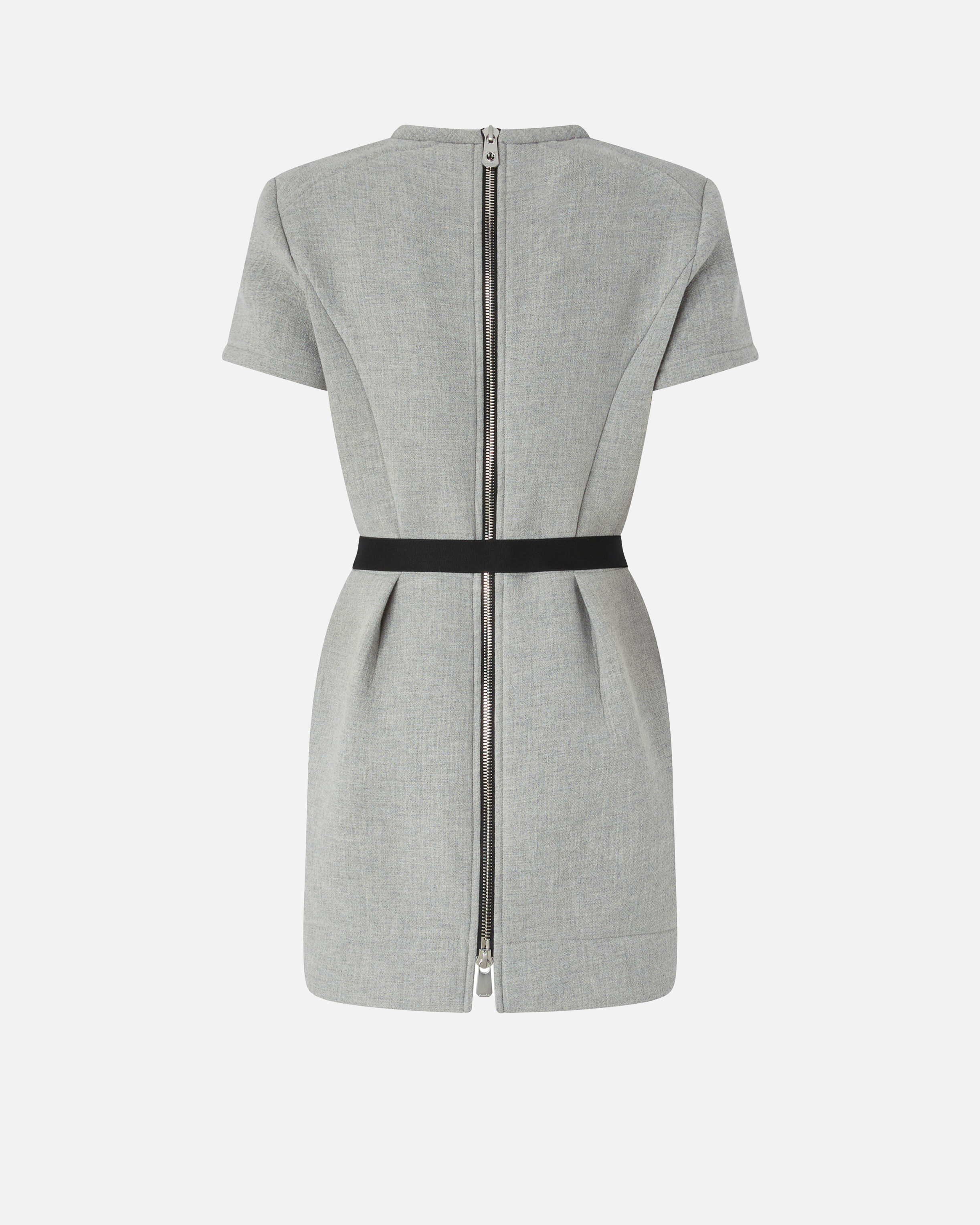 Pinko Belted Short-sleeve Mini Dress In Gray