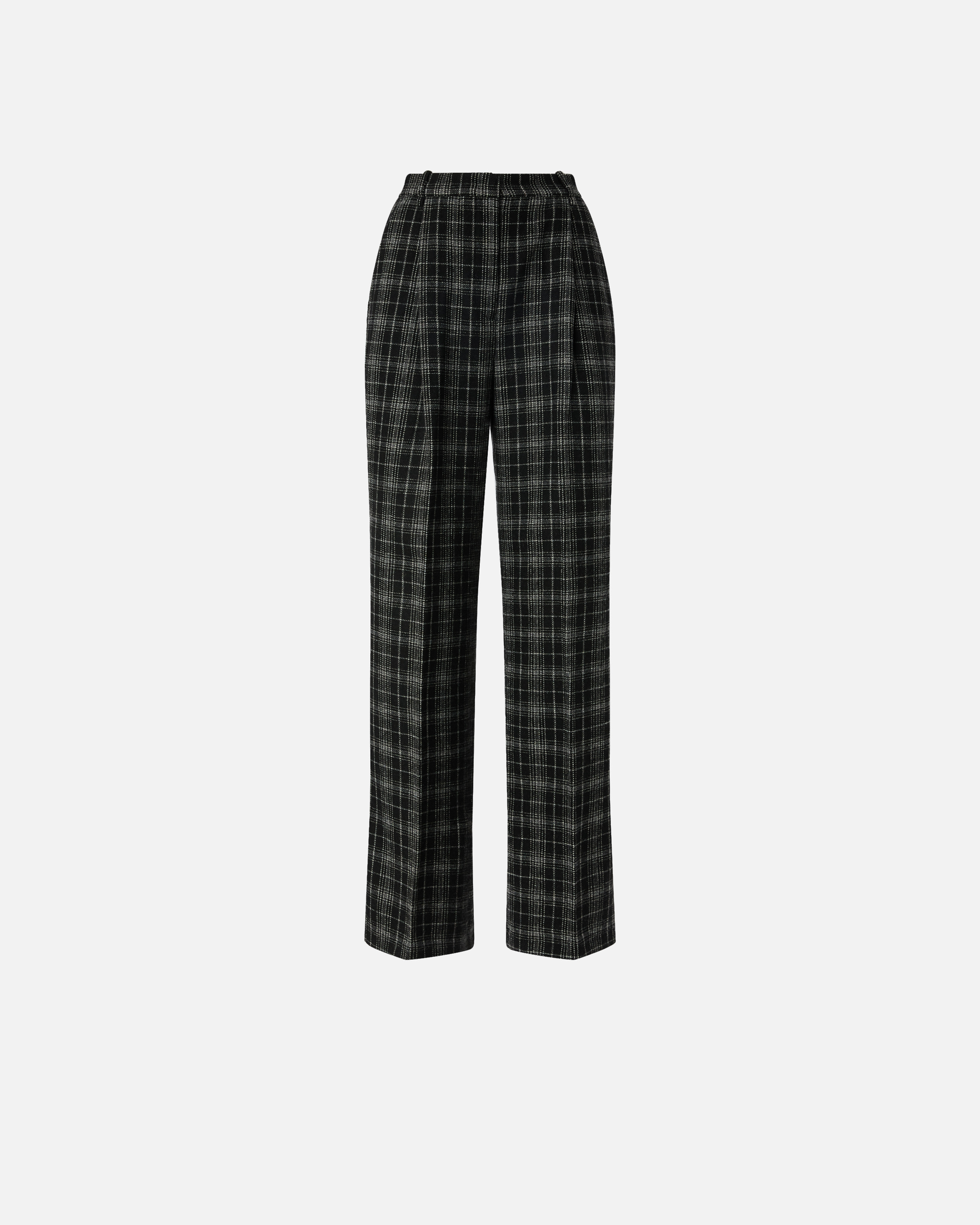 Pinko Wide-leg Trousers In Yarn-dyed Check In Multi