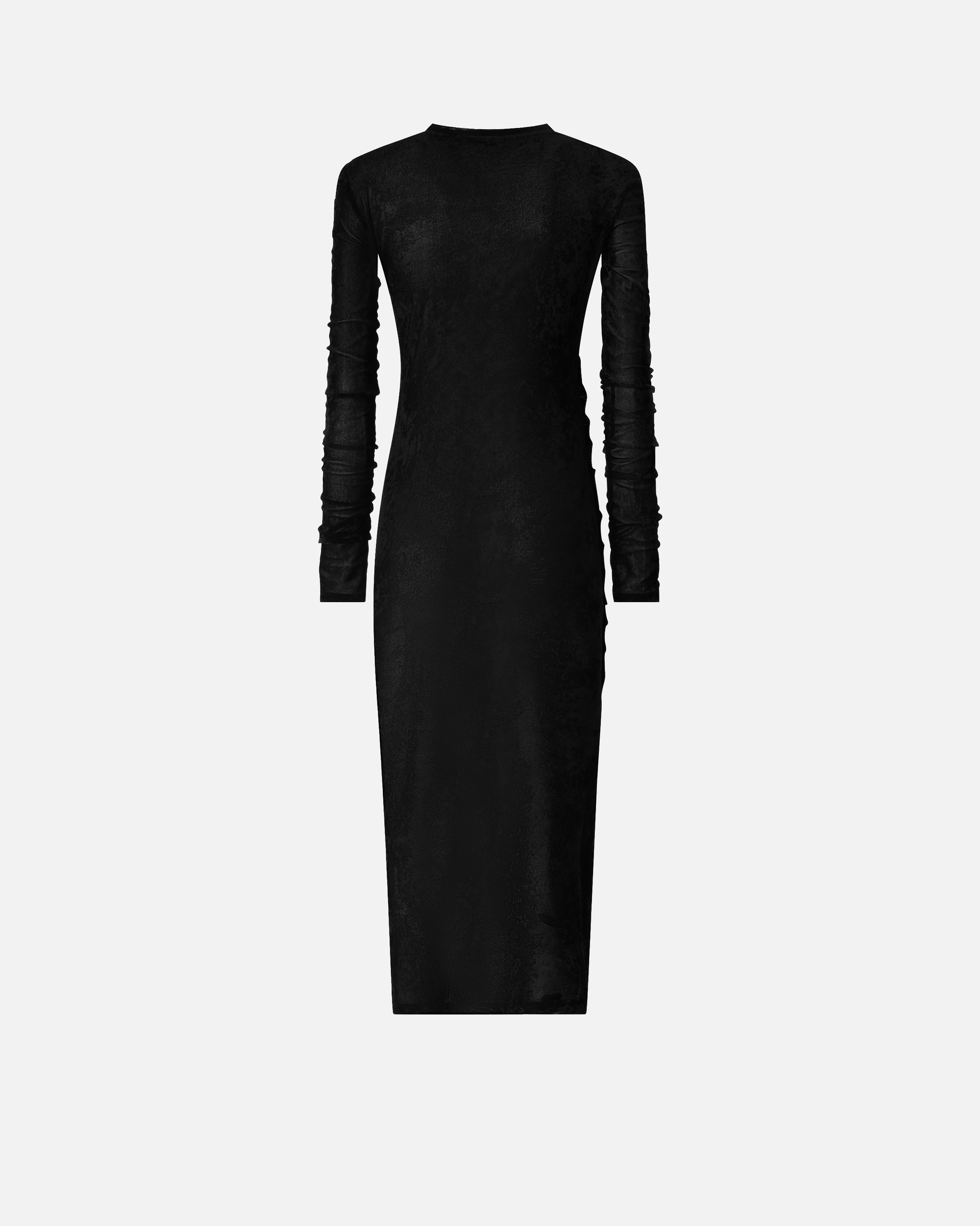 Vestido largo elegante con drapeado de tul 5