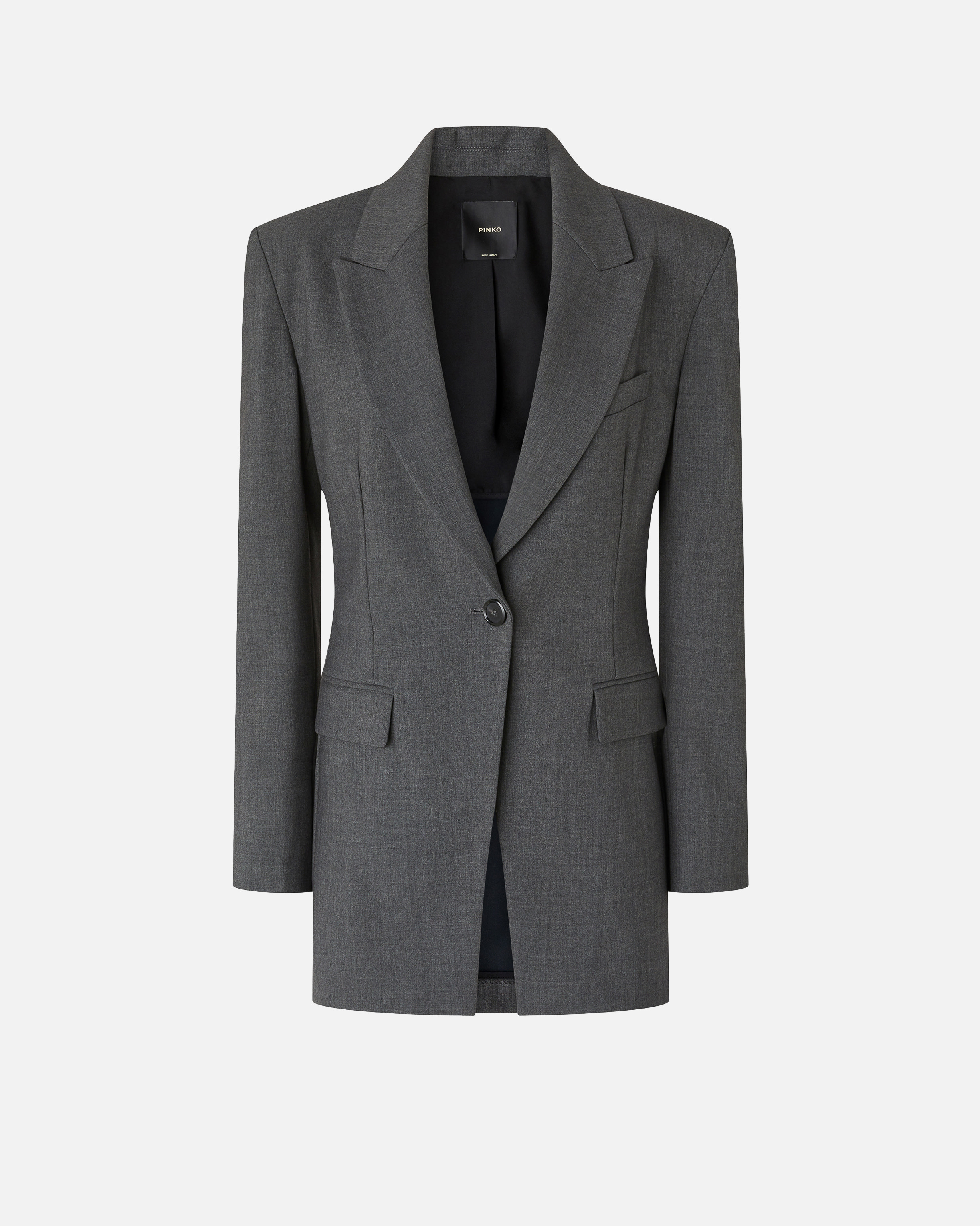 Giacca sfiancata con arricciatura - Grigio - large | Pinko 