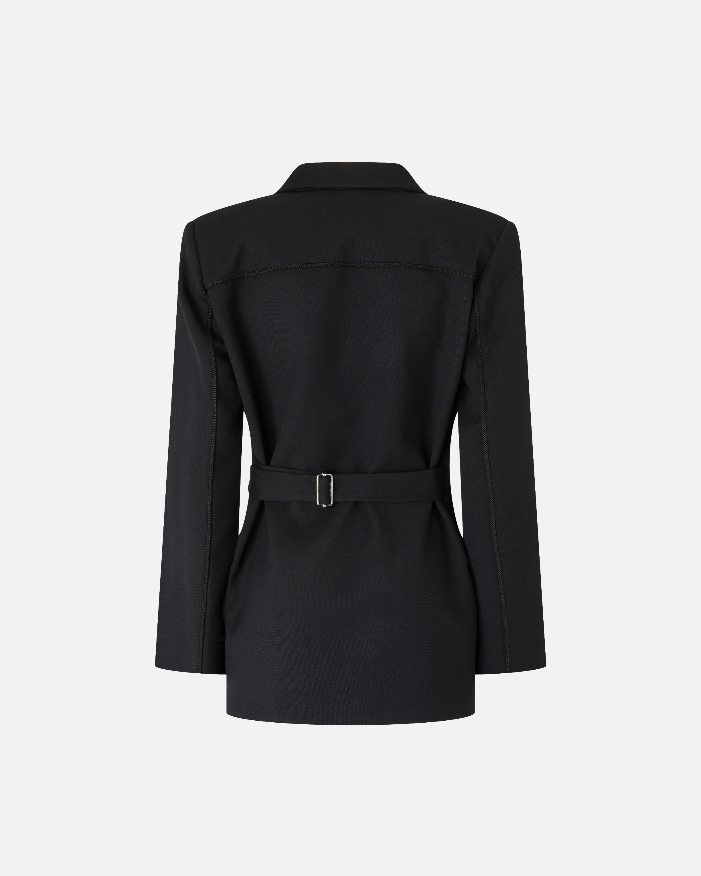 Blazer con raya diplomática y correa 5