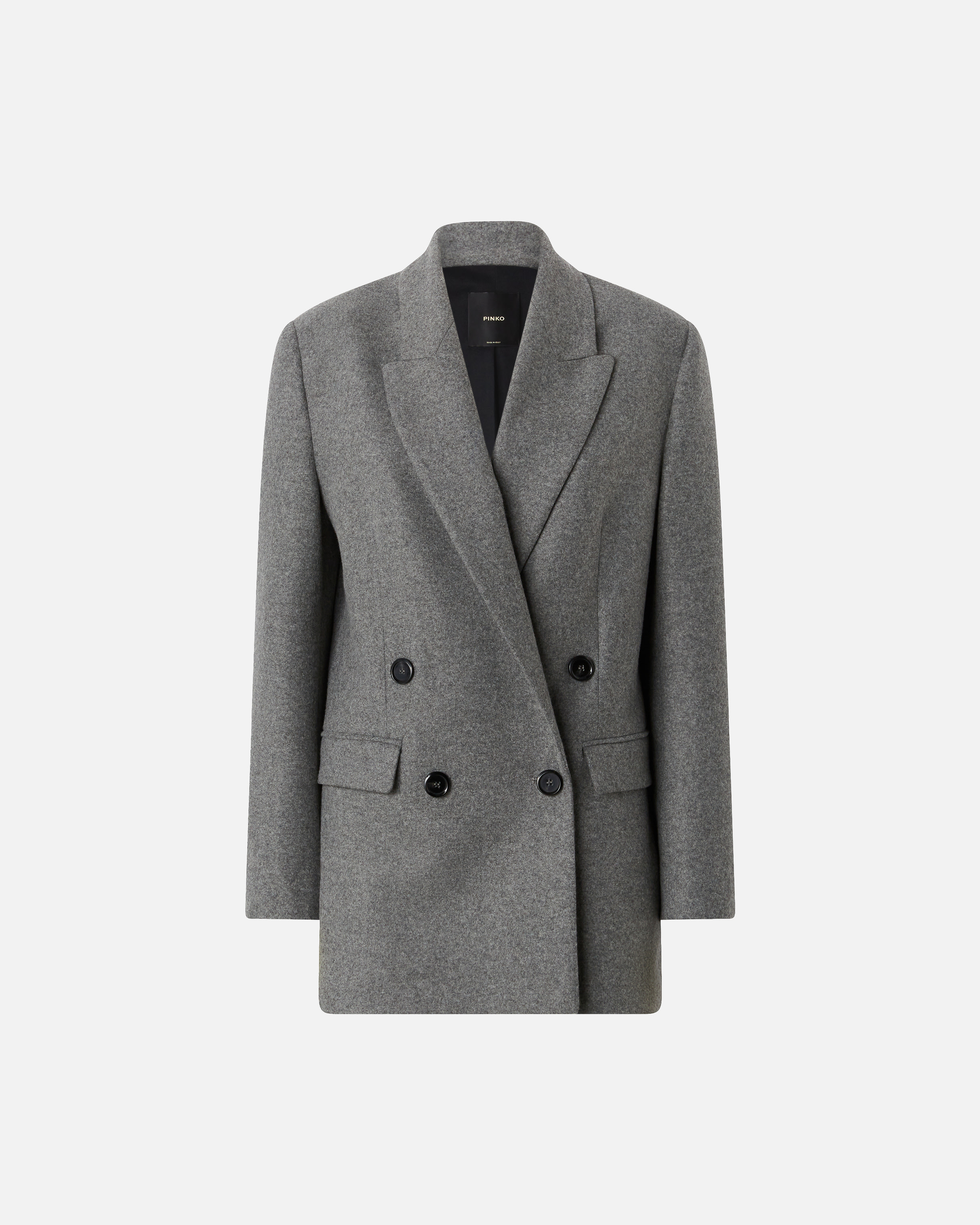 Pinko Double-breasted Wool-blend Jacket In Gray
