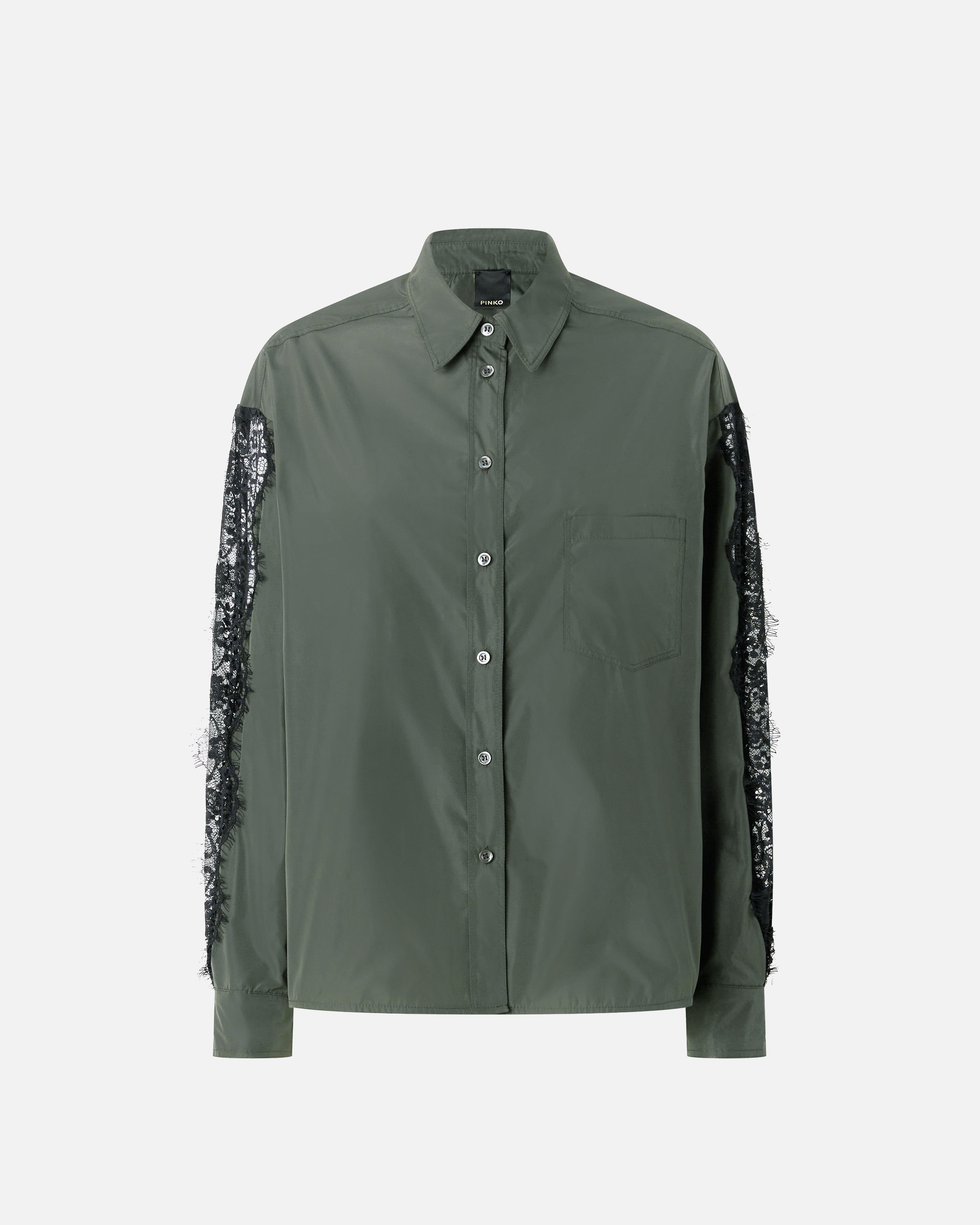 Pinko Lace Sleeve Shirt In Green