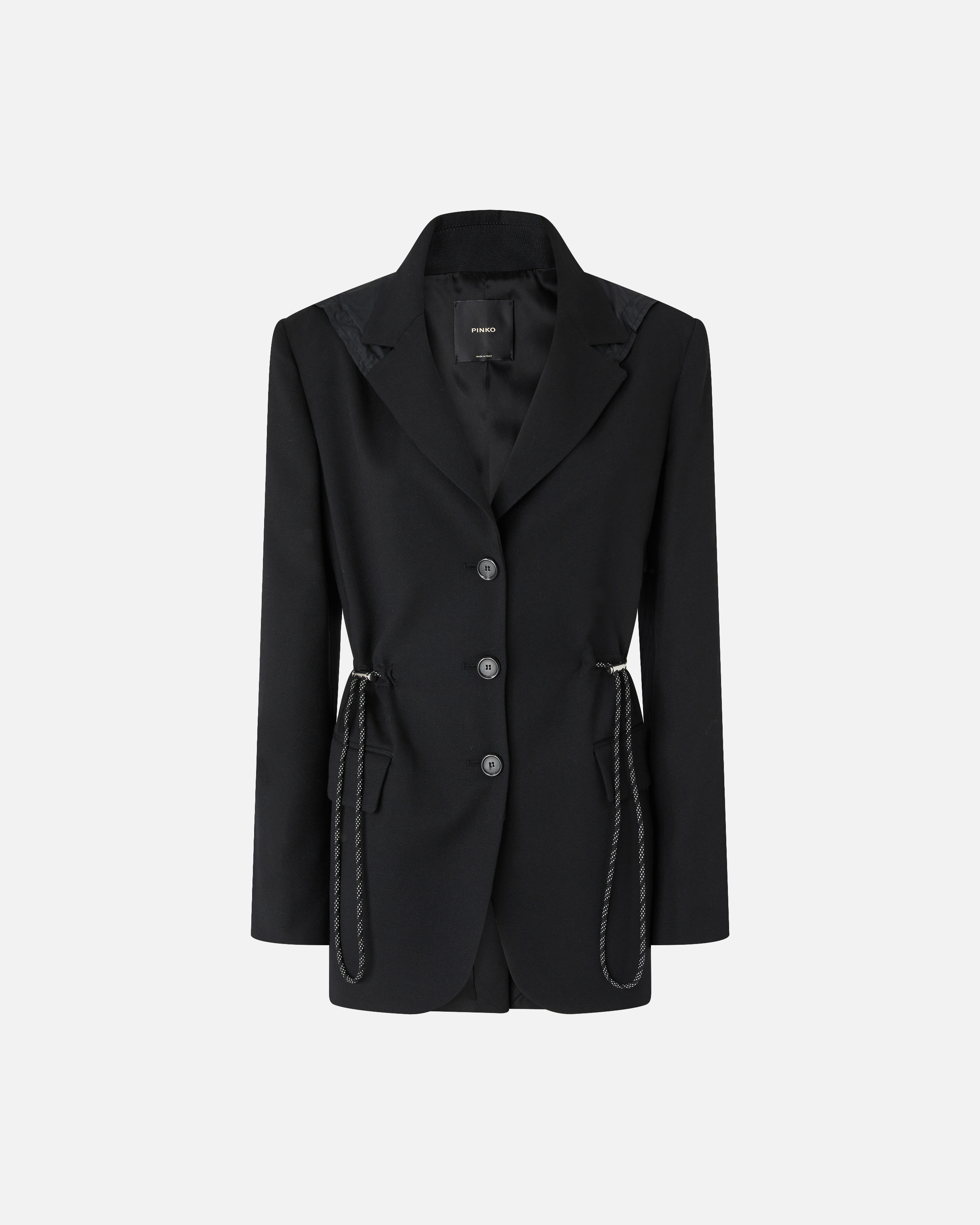 Pinko Hooded Jacket With Drawstring In Black