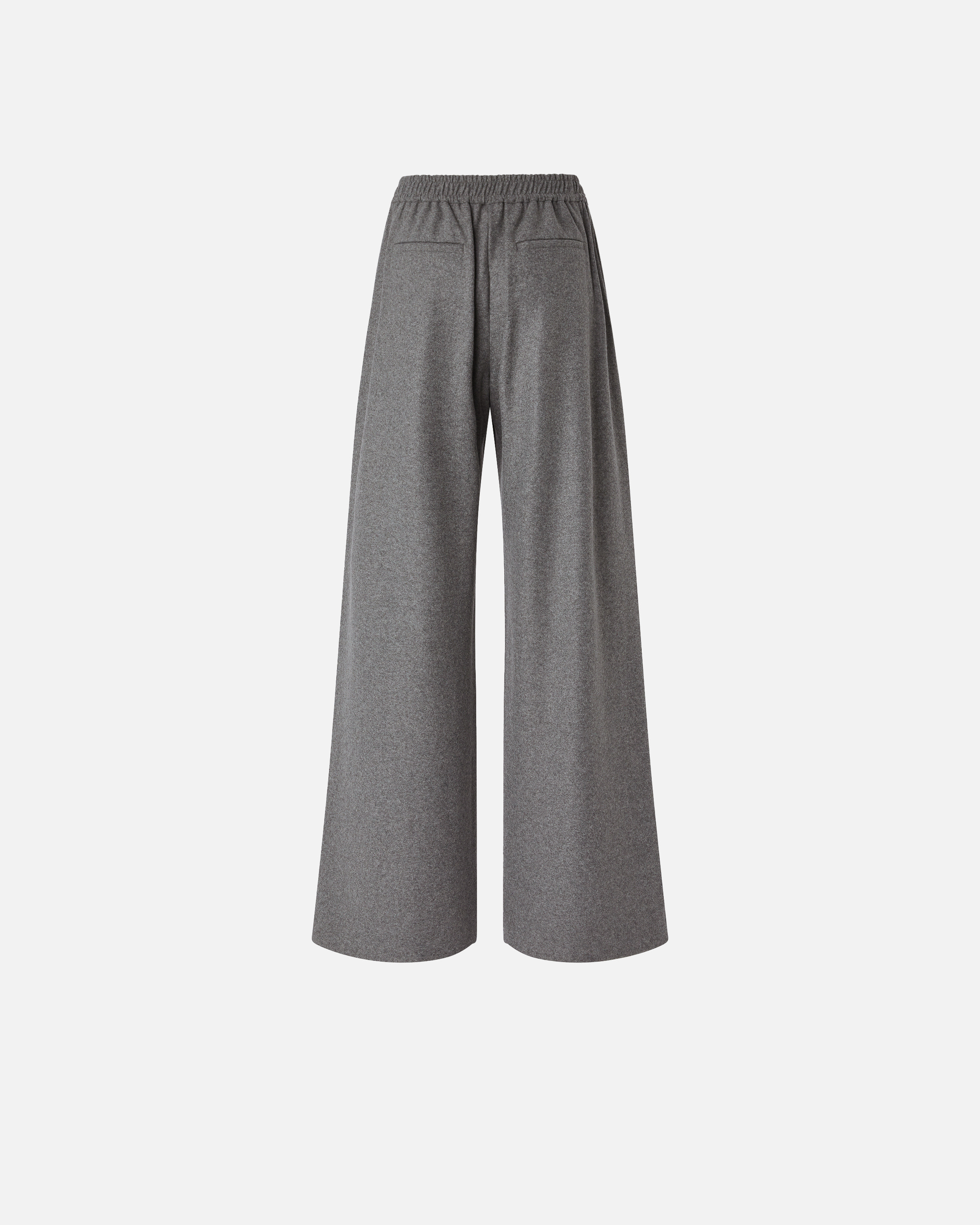 Pinko Long Wide-leg Wool-blend Trousers In Gray