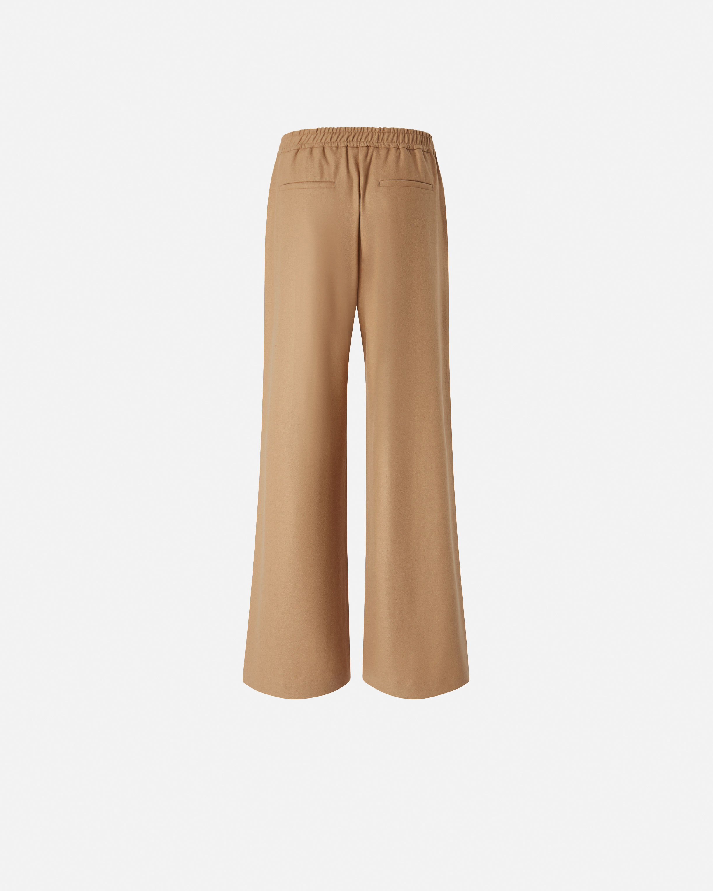 Pinko Long Wide-leg Wool-blend Trousers In Brown