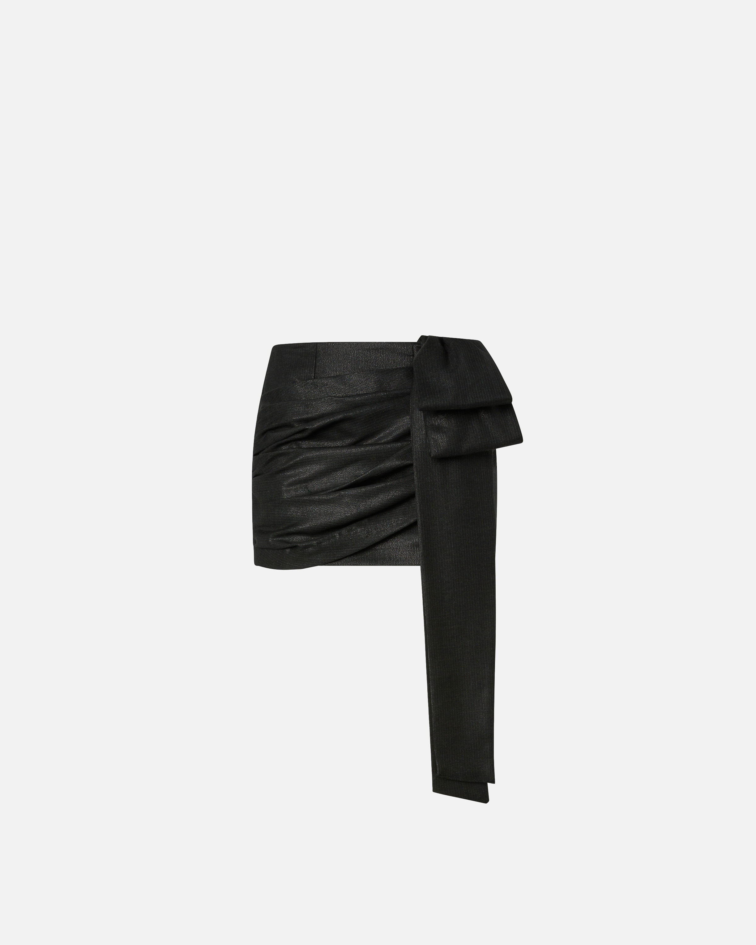 Pinko Bow-detail Draped Mini Skirt In Black