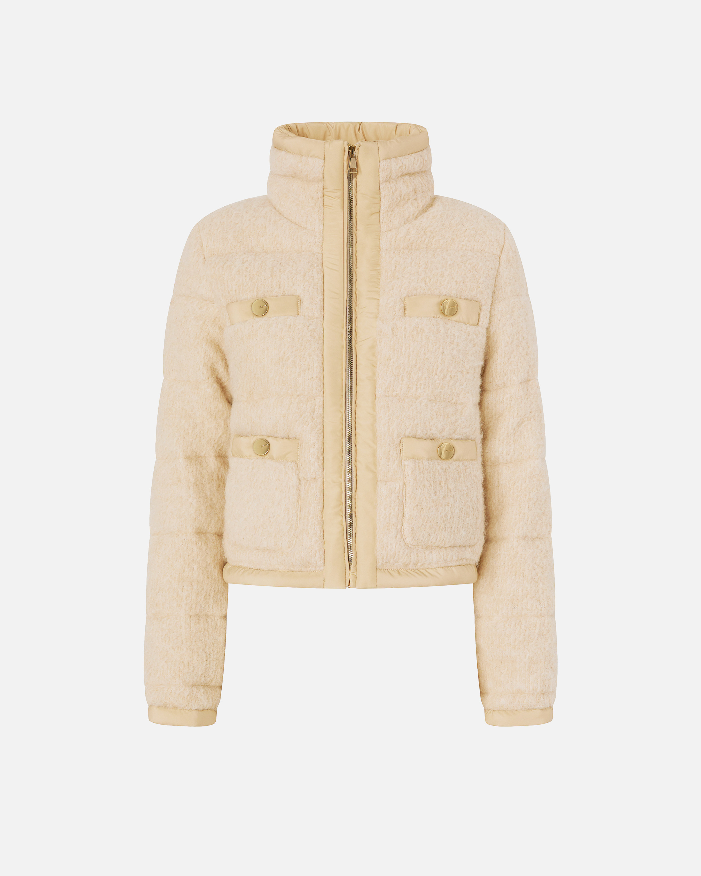 Pinko Quilted High-neck Jacket In Nude
