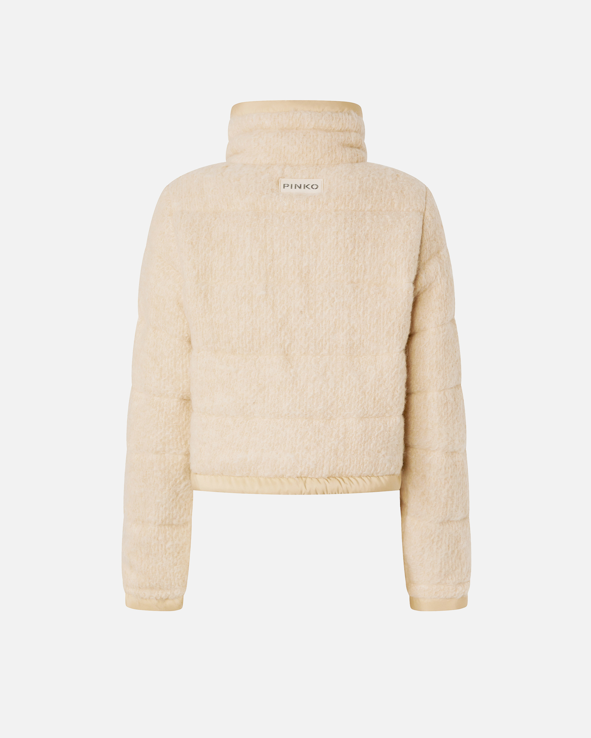 Pinko Quilted High-neck Jacket In Nude