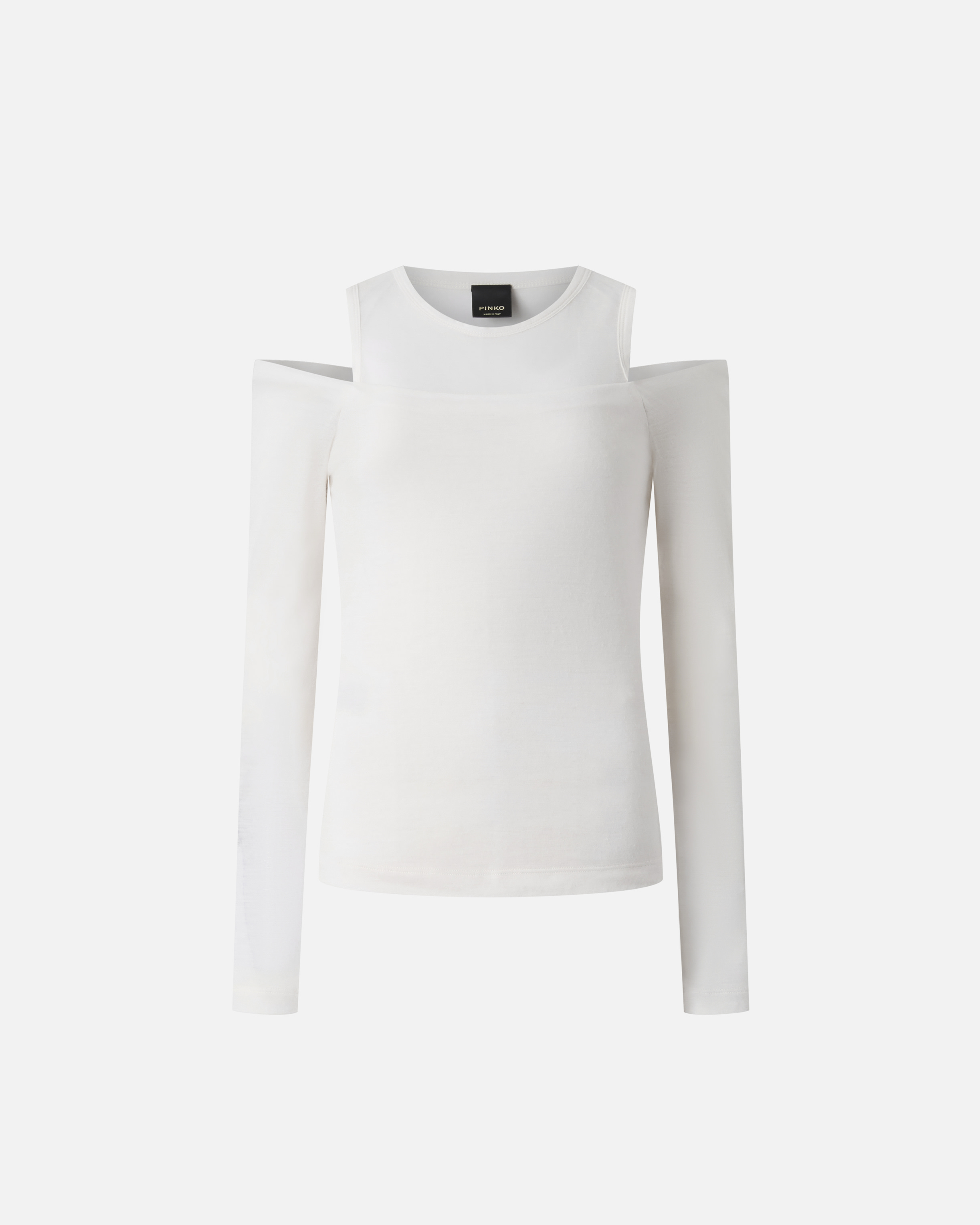 Pinko Off-the-shoulder Wool Blend Jersey Top In White