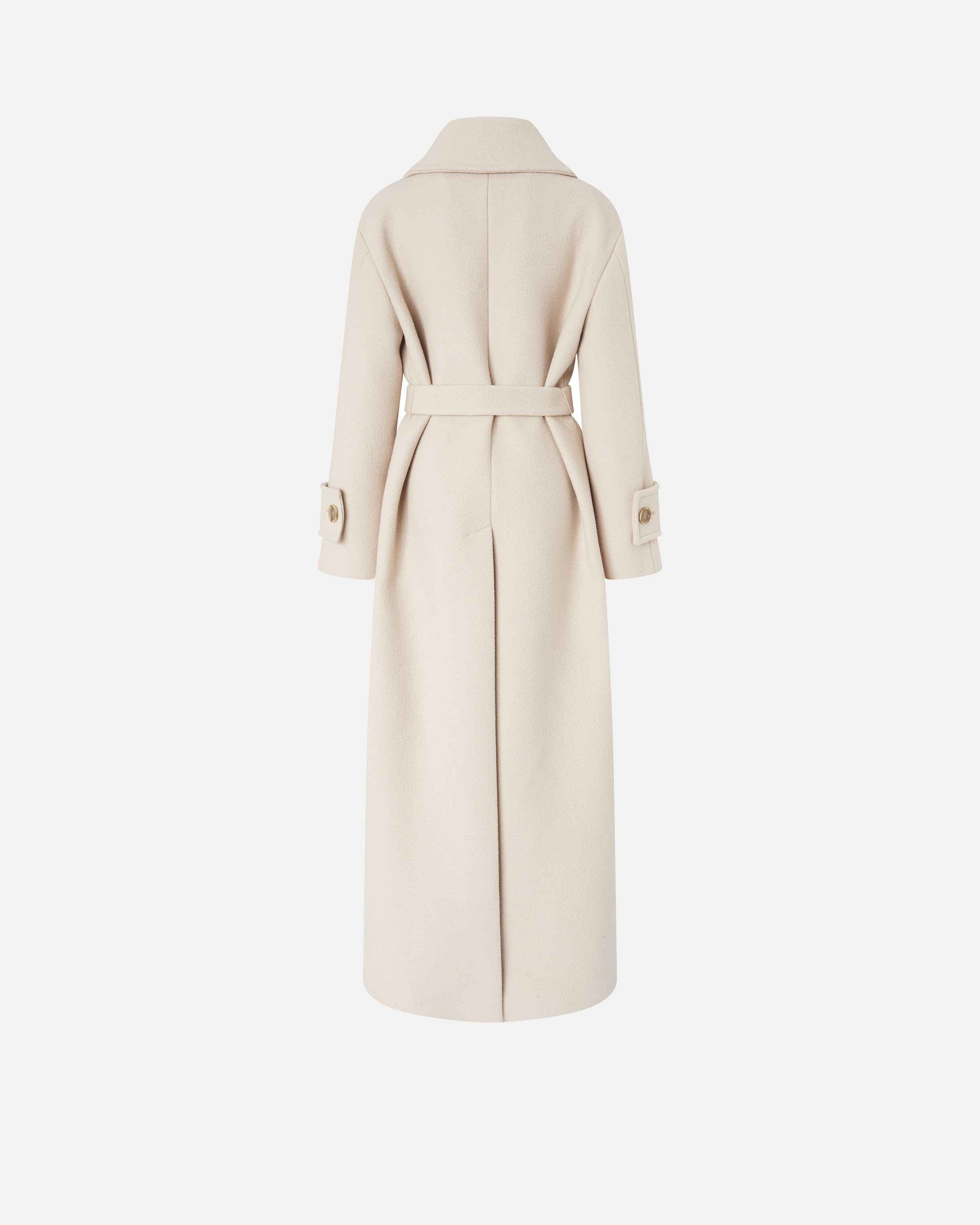 Pinko Long Cloth Coat With Belt In Gray