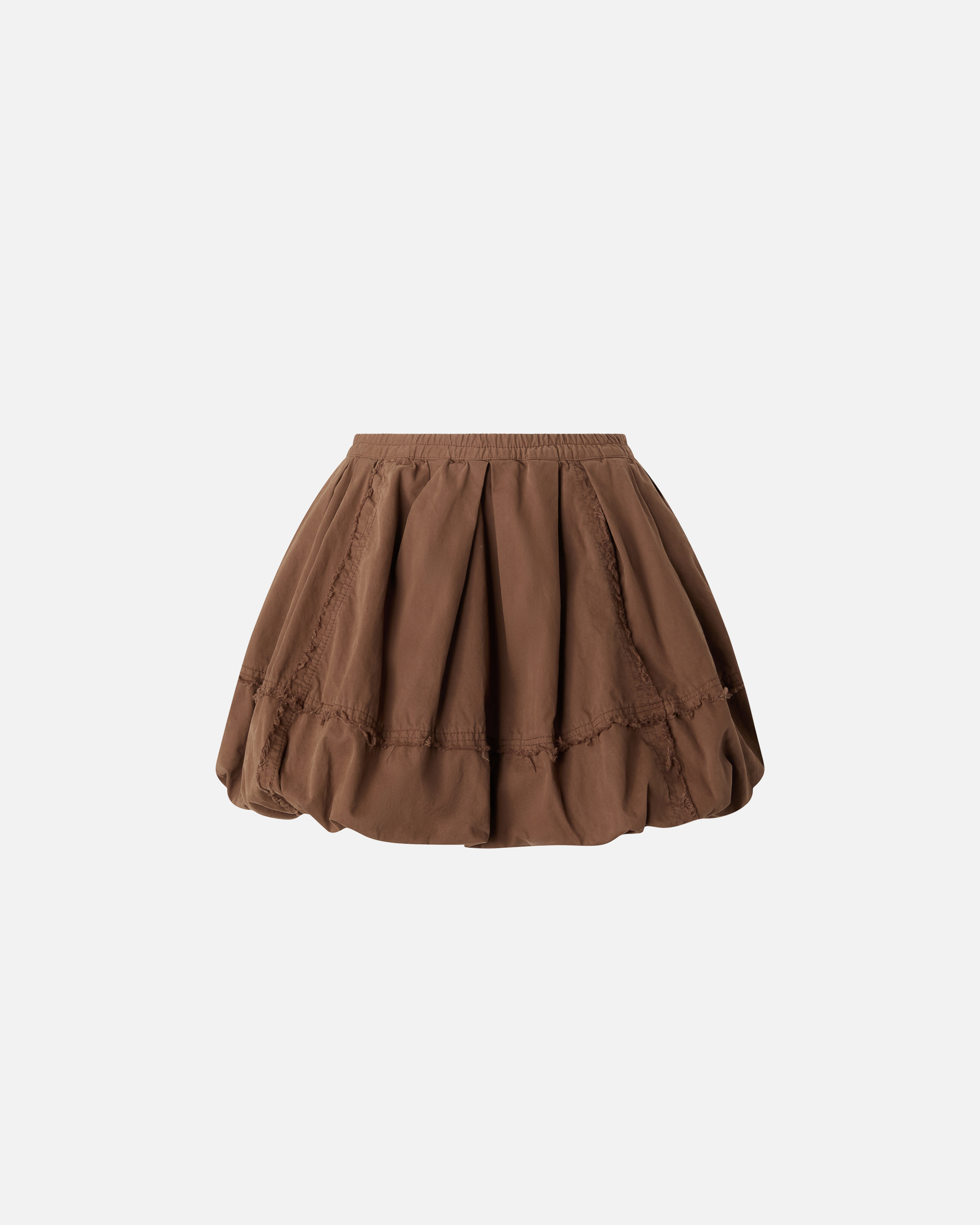 Pinko Mini Balloon Skirt In Cotton Canvas In Brown