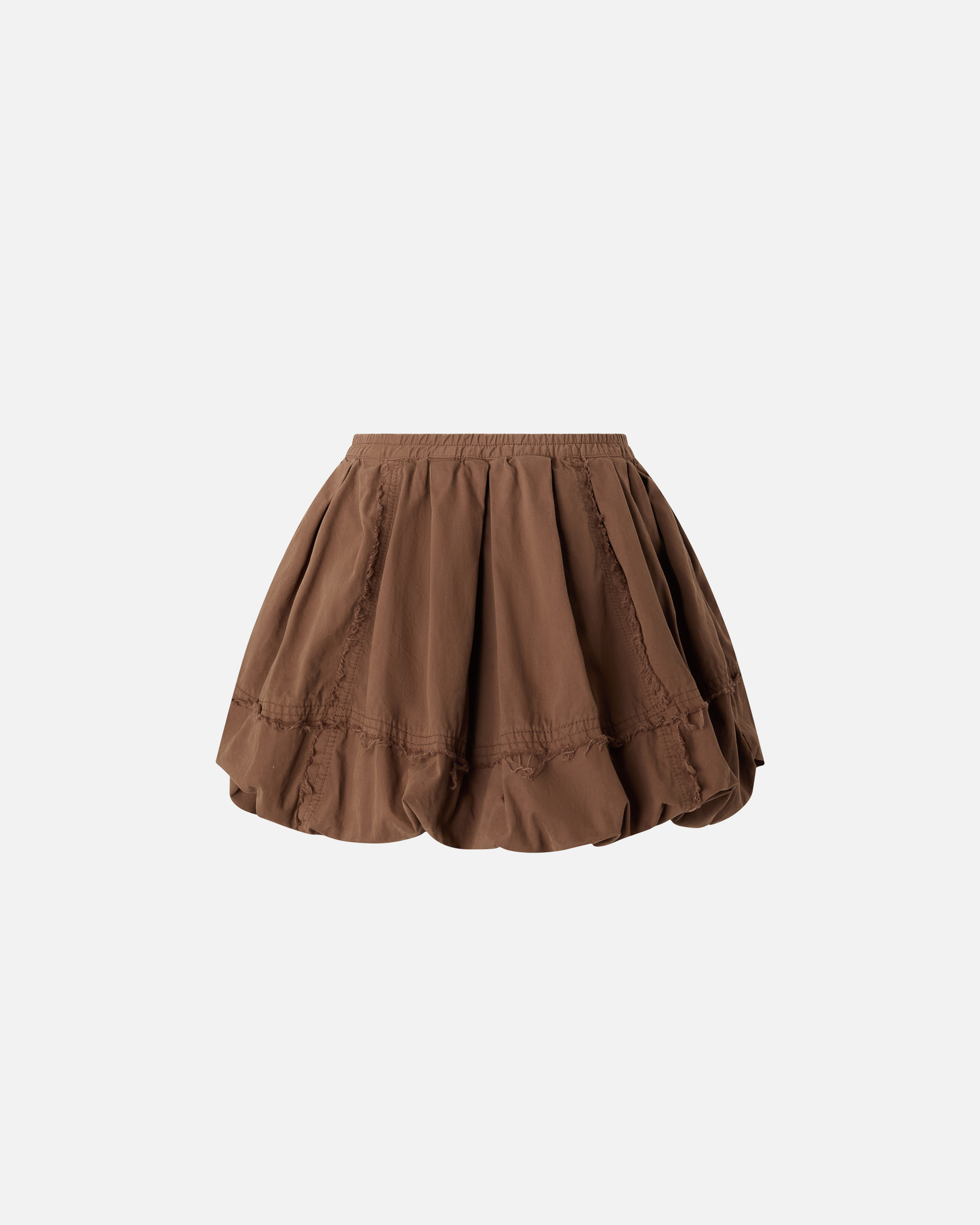 Pinko Mini Balloon Skirt In Cotton Canvas In Brown