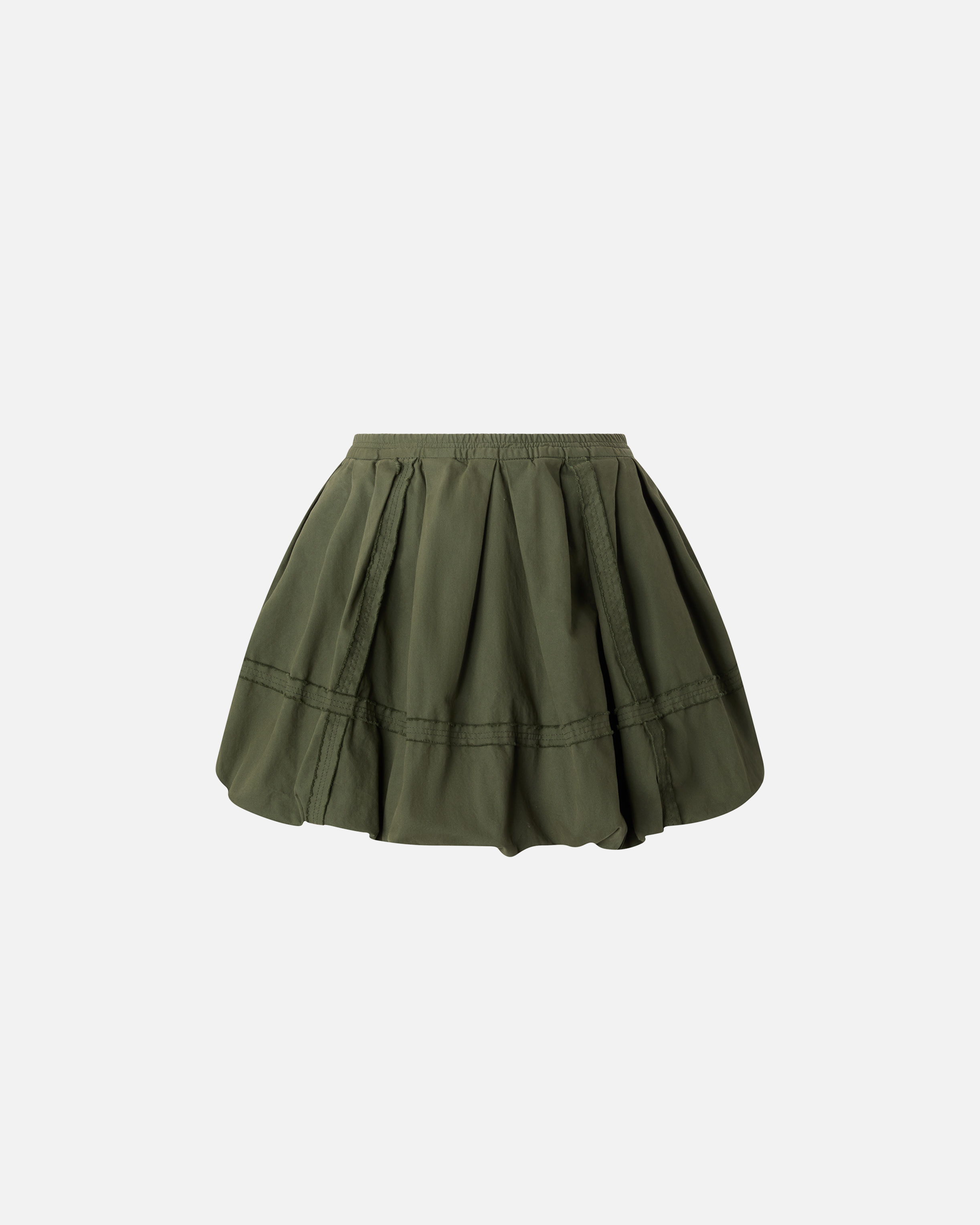 Pinko Mini Balloon Skirt In Cotton Canvas In Green