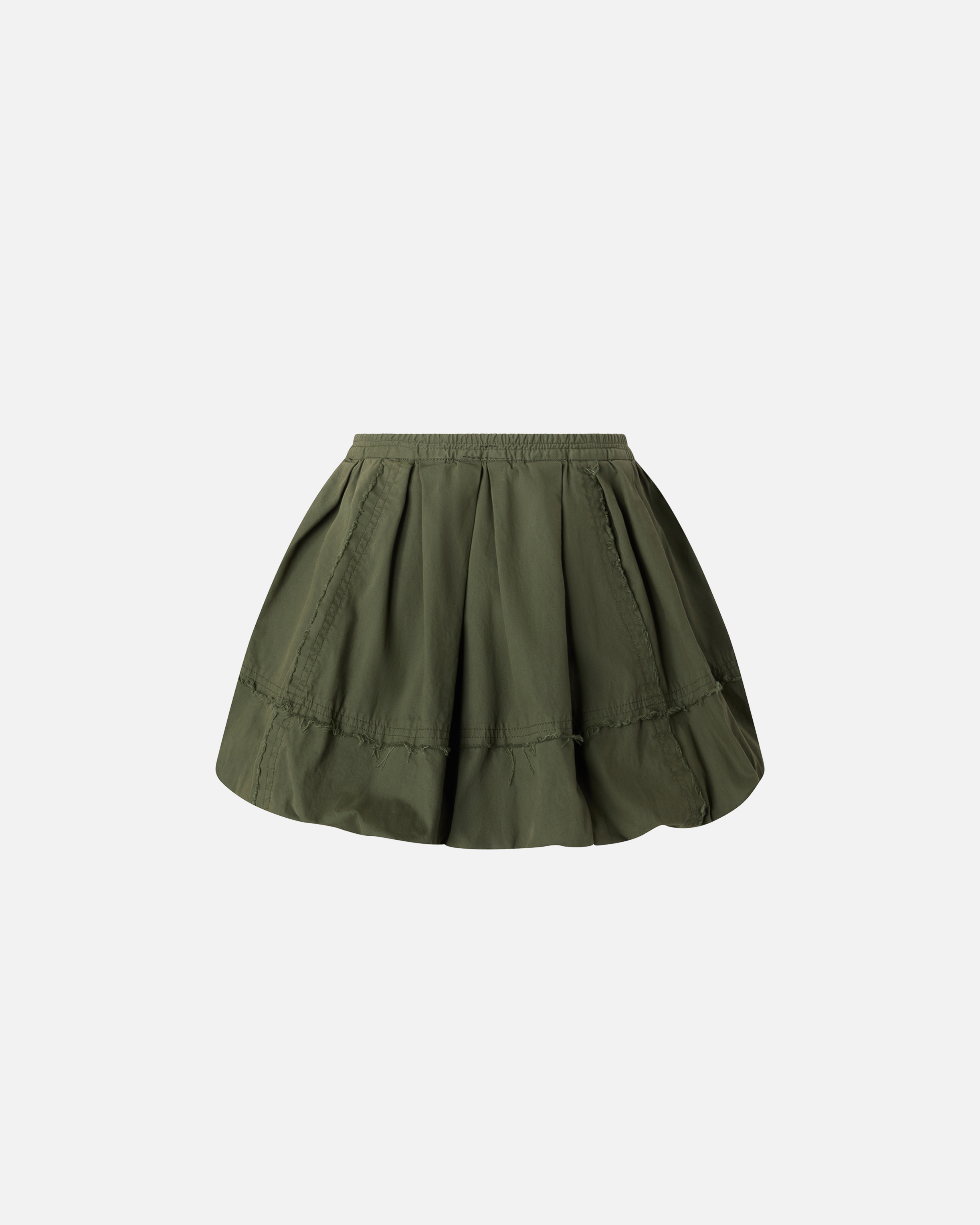 Pinko Mini Balloon Skirt In Cotton Canvas In Green