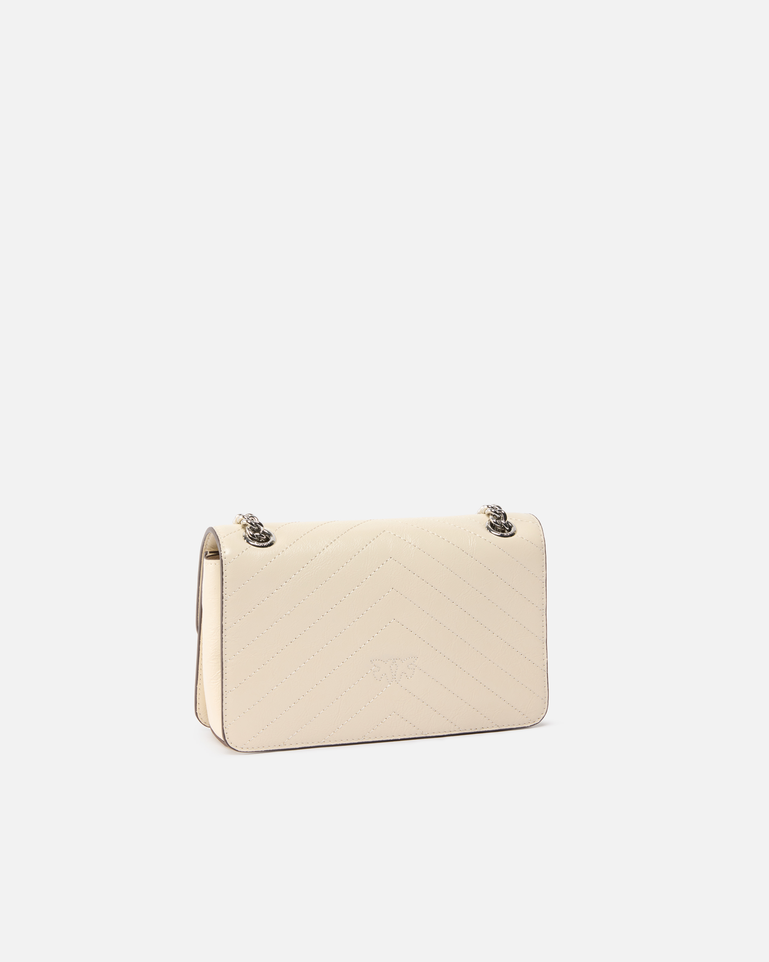 Mini Love Bag One Light 小号人字纹皮革手袋 - 白色 - large