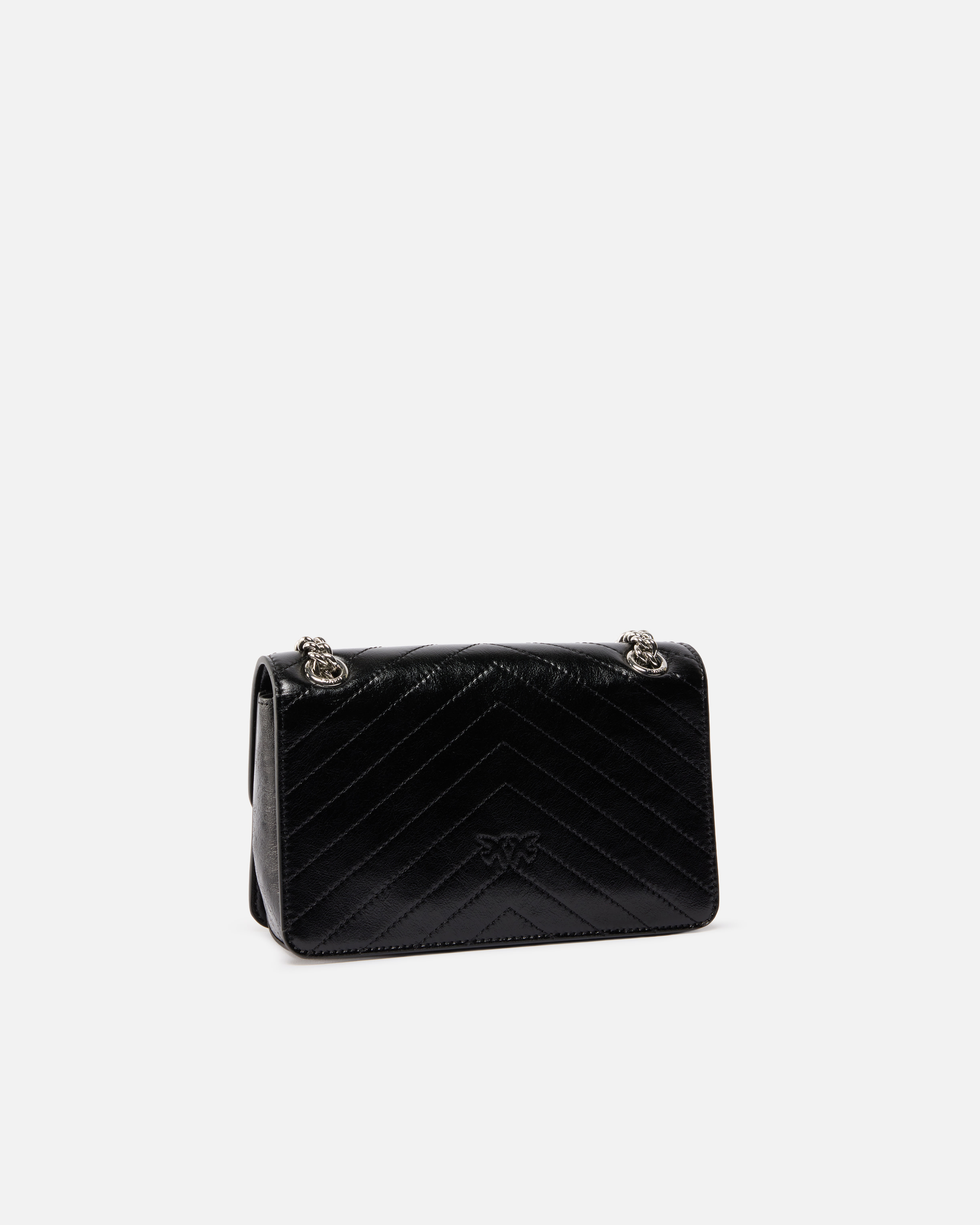 Pinko Mini Bag In Wrinkled Calfskin With Chevron Pattern