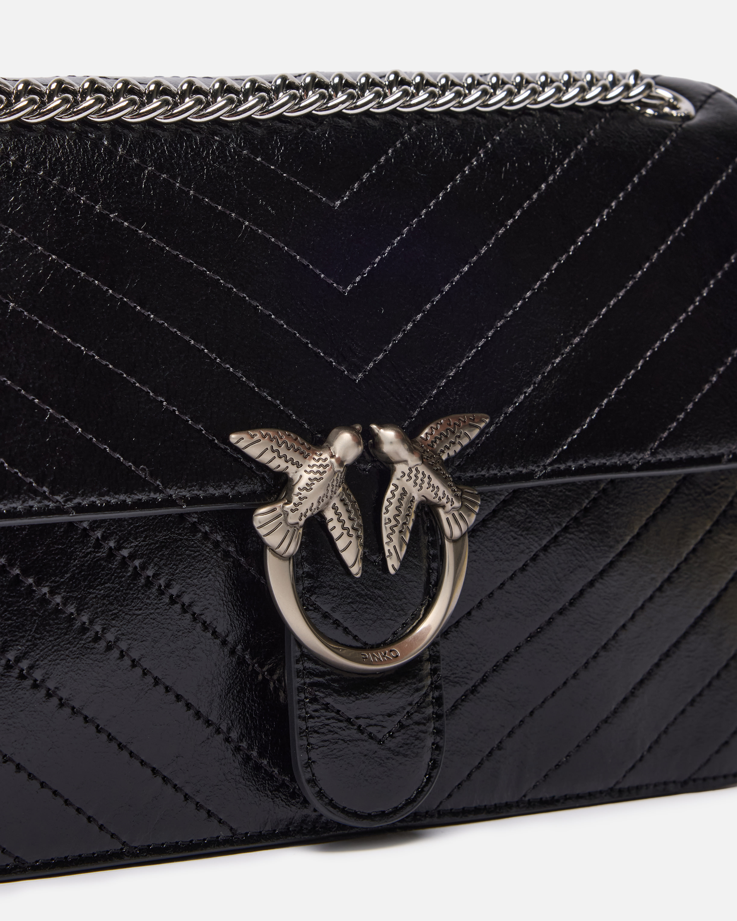 Borsa a mano media Love Bag One in pelle chevron 2