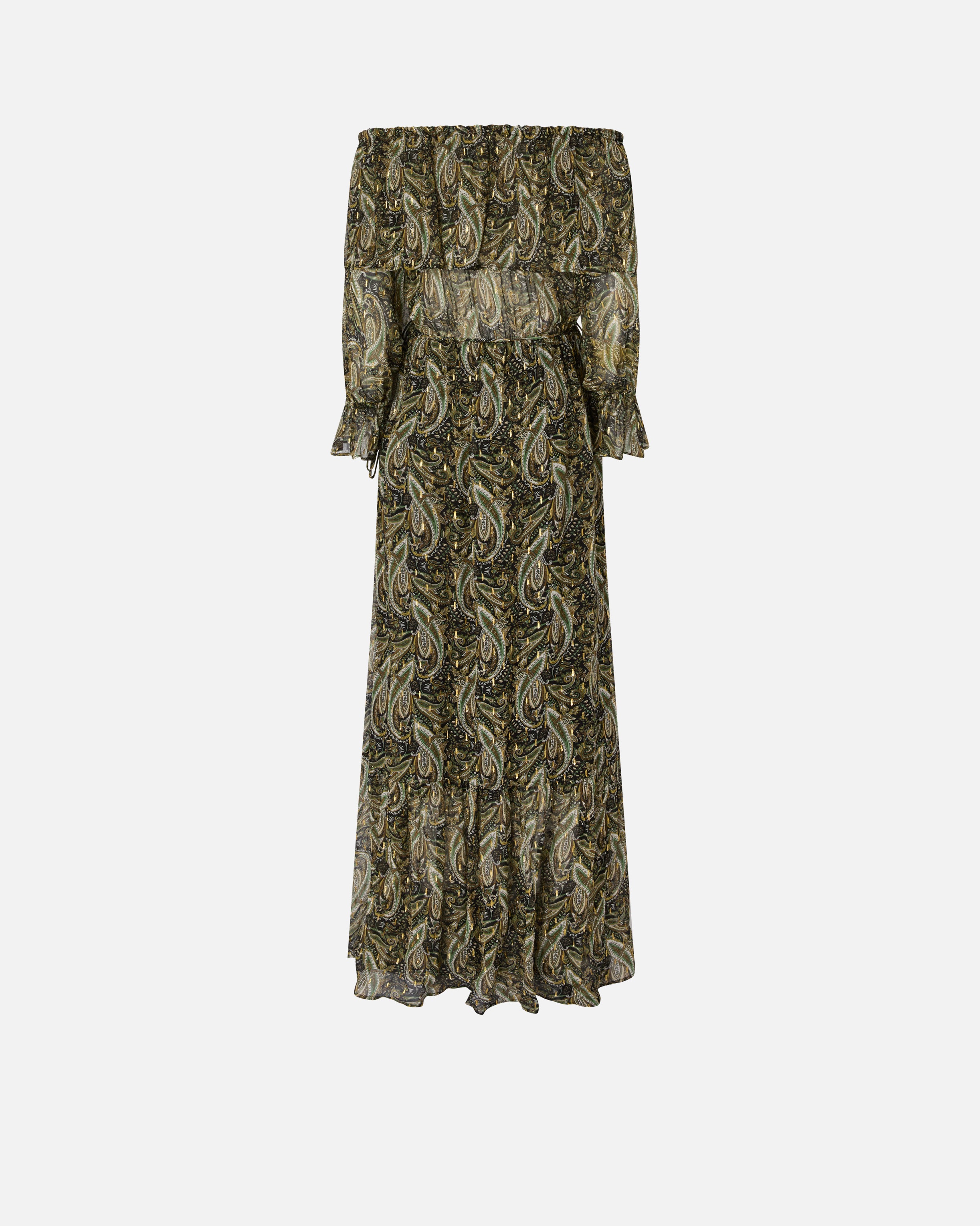 パーティードレス Embellished llic Brocade Lurex Bustier Dress Cotton Jacquard Lily Print Shirring Dress | Pasand by ne