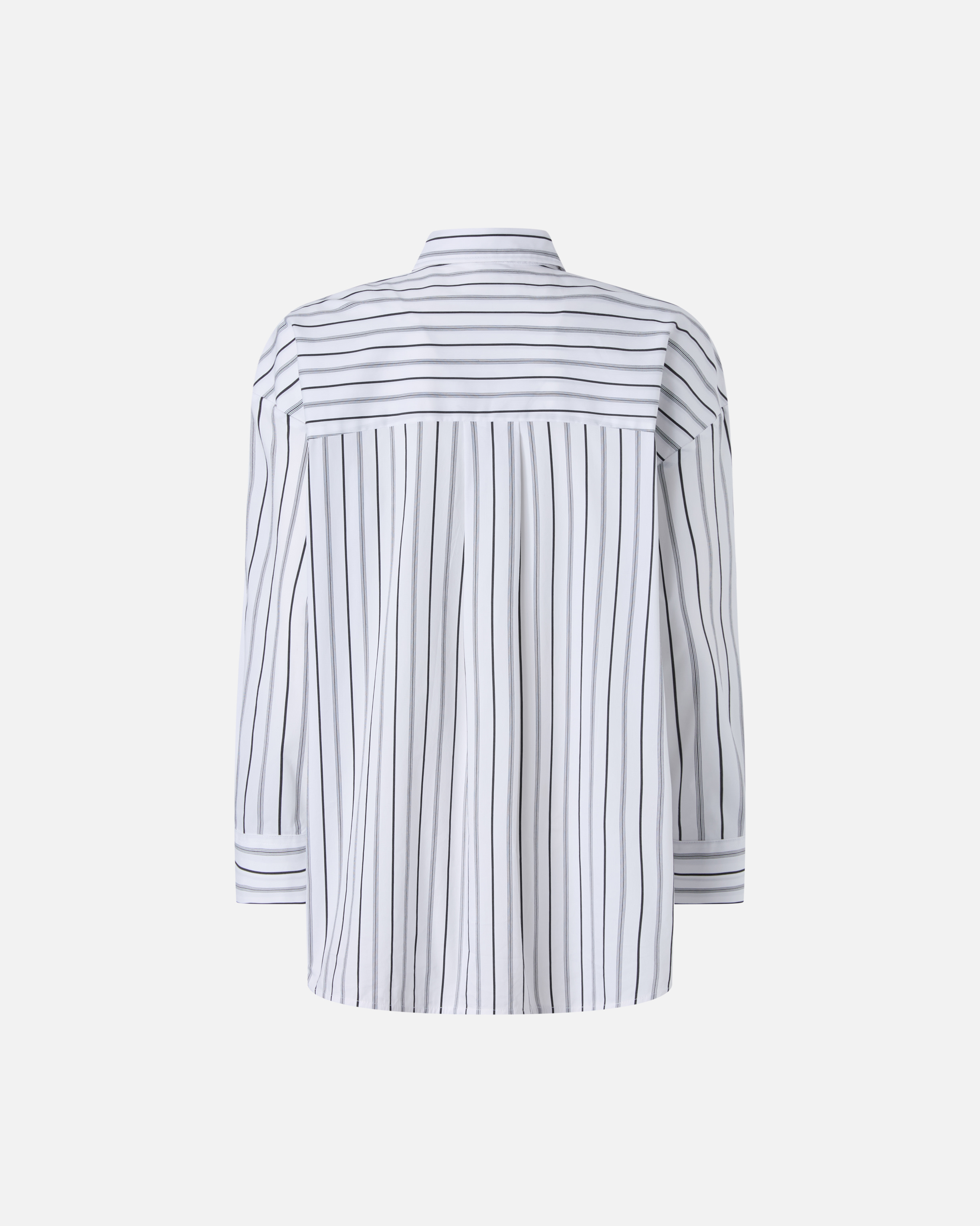 Pinko Striped Shirt With Contrasting Breast Pocket In White