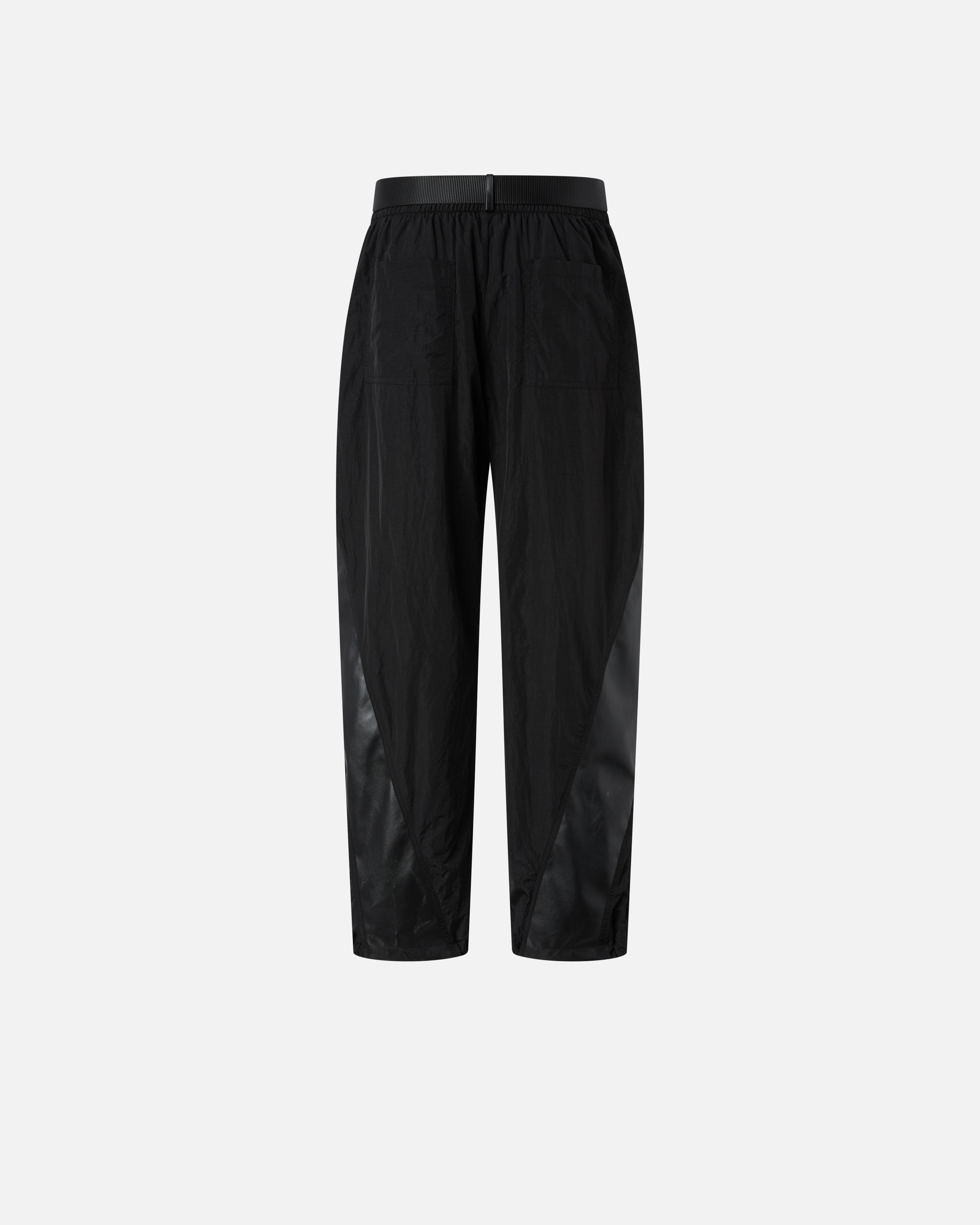 Pinko Black Trousers In Technical Canvas With Coated Fabric Details In Black