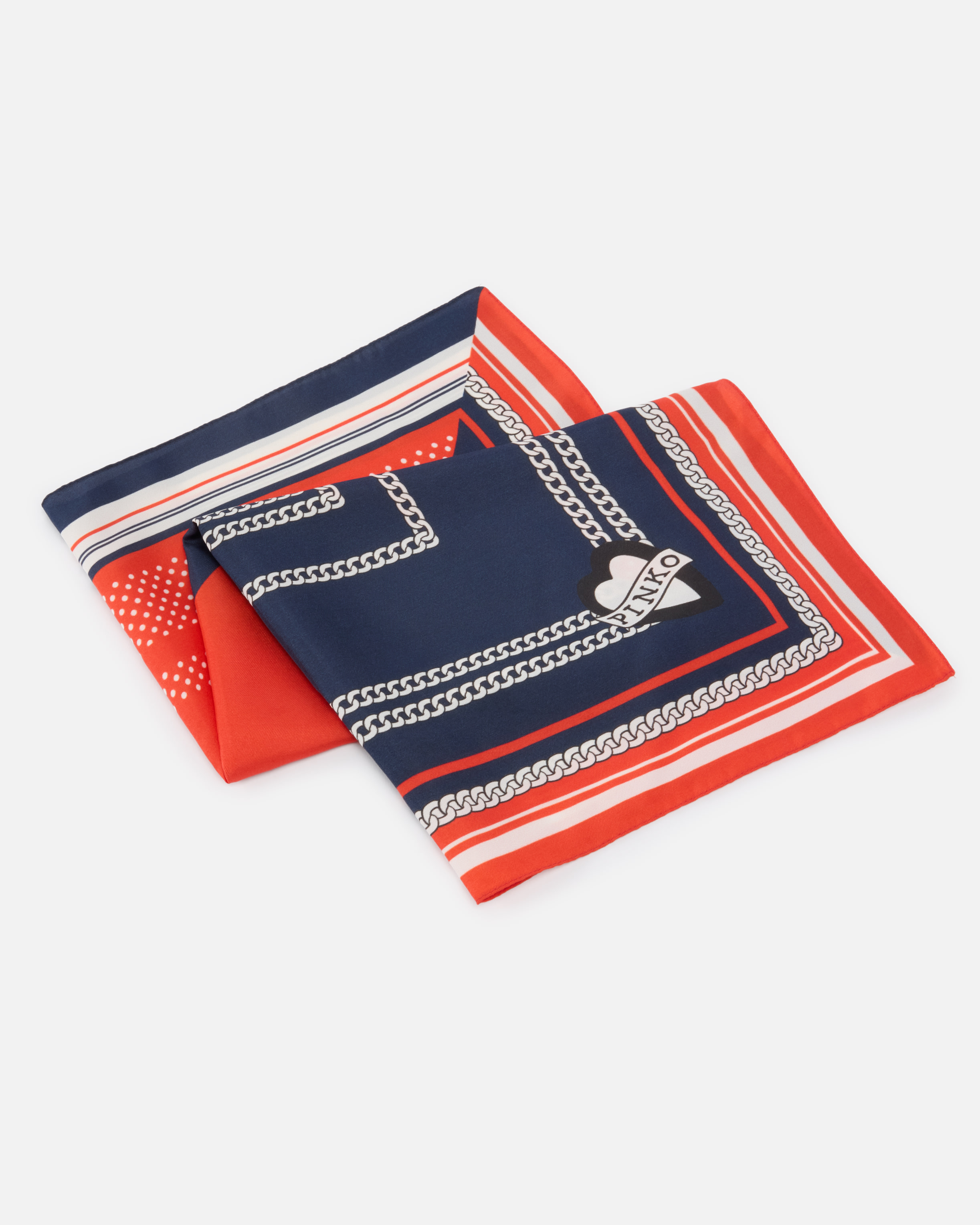 Pinko Twill Scarf With Marinière Print In Multi