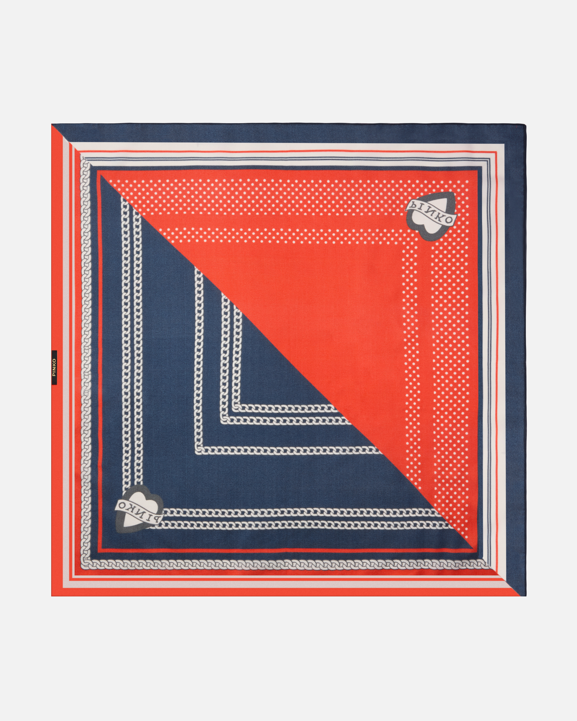 Pinko Twill Scarf With Marinière Print In Multi