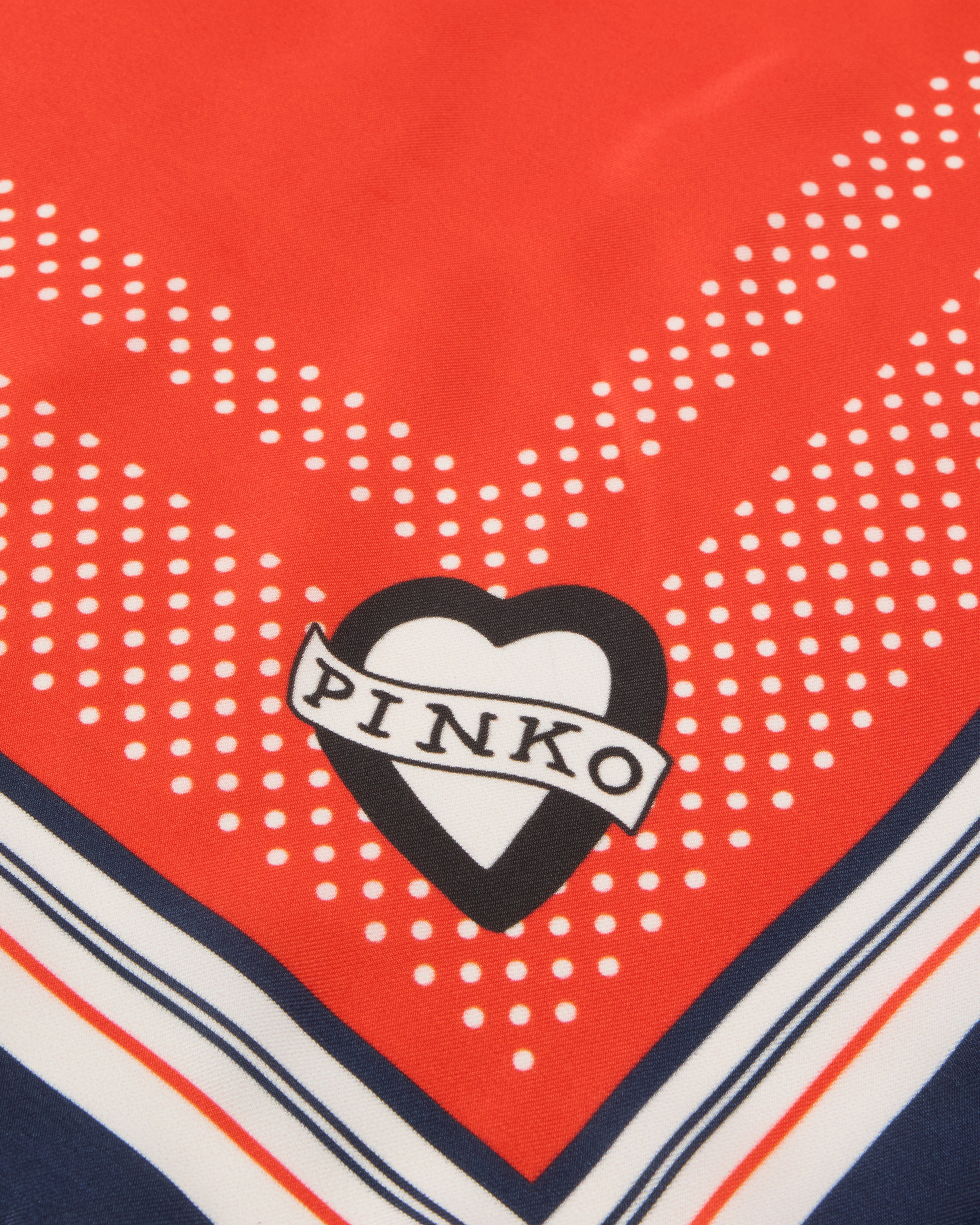Pinko Twill Scarf With Marinière Print In Multi