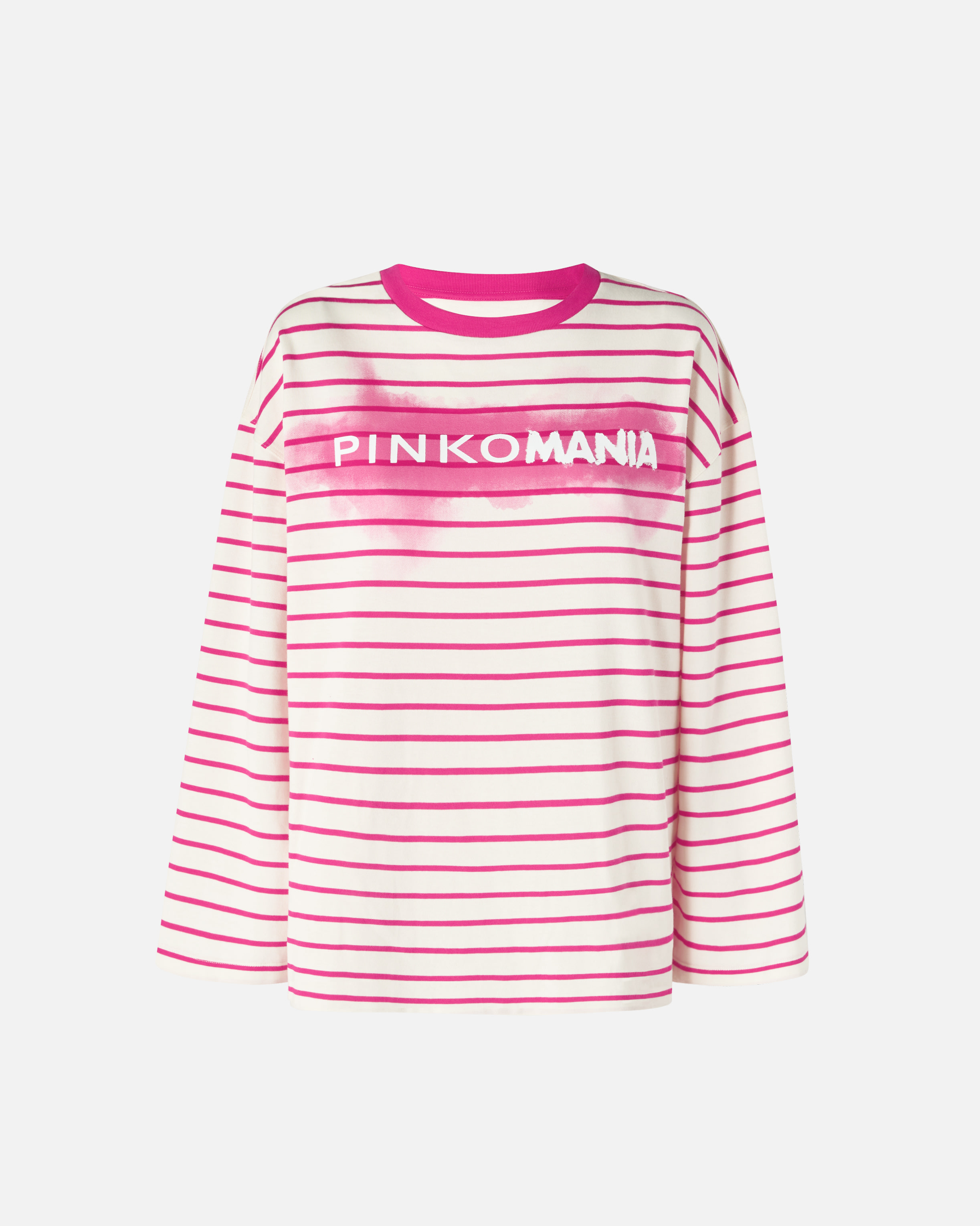 PINKOMANIA striped jersey t-shirt - Beige, Rosa, Weiß - large