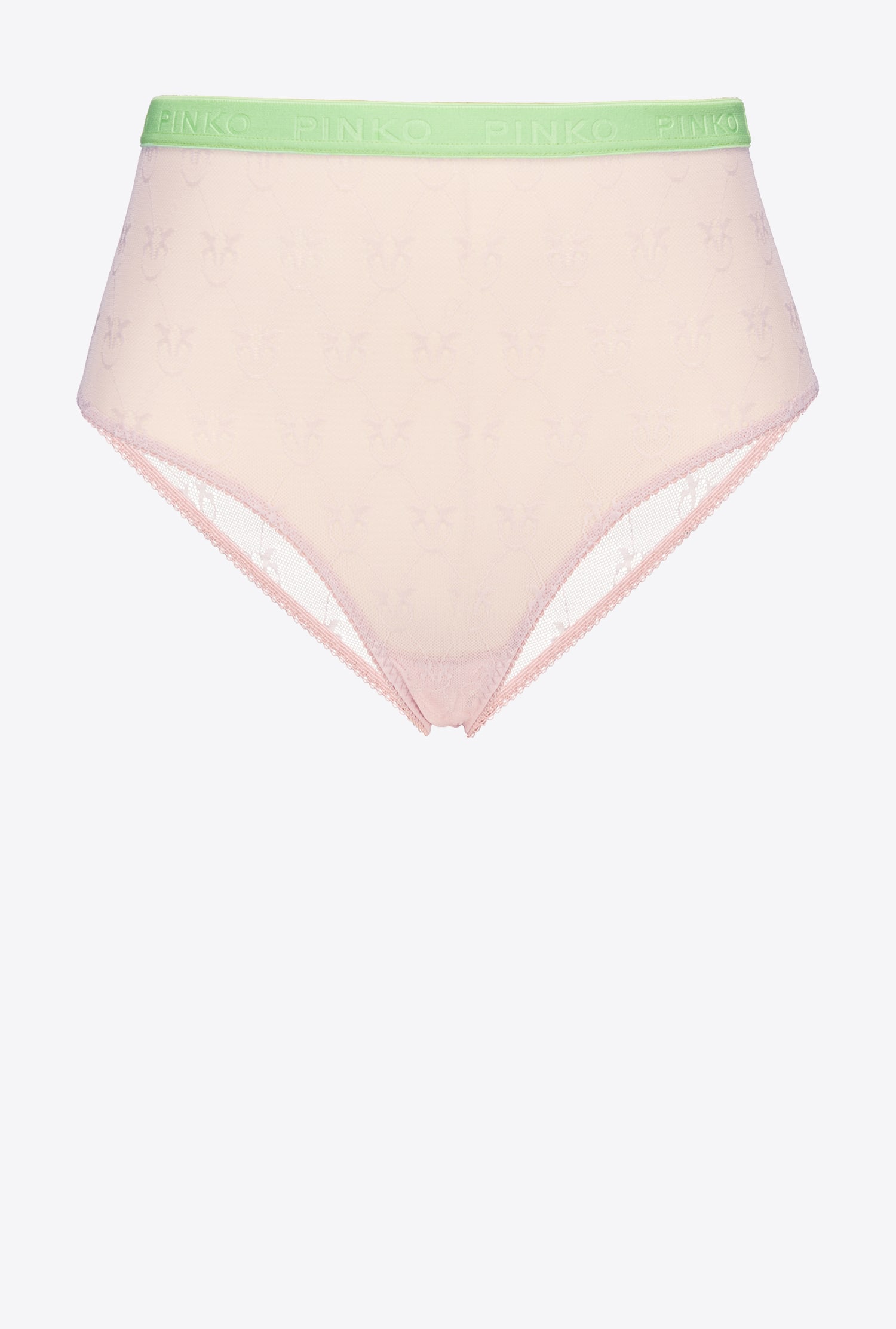 Pinko High-waisted Lace Briefs In Rose/vert