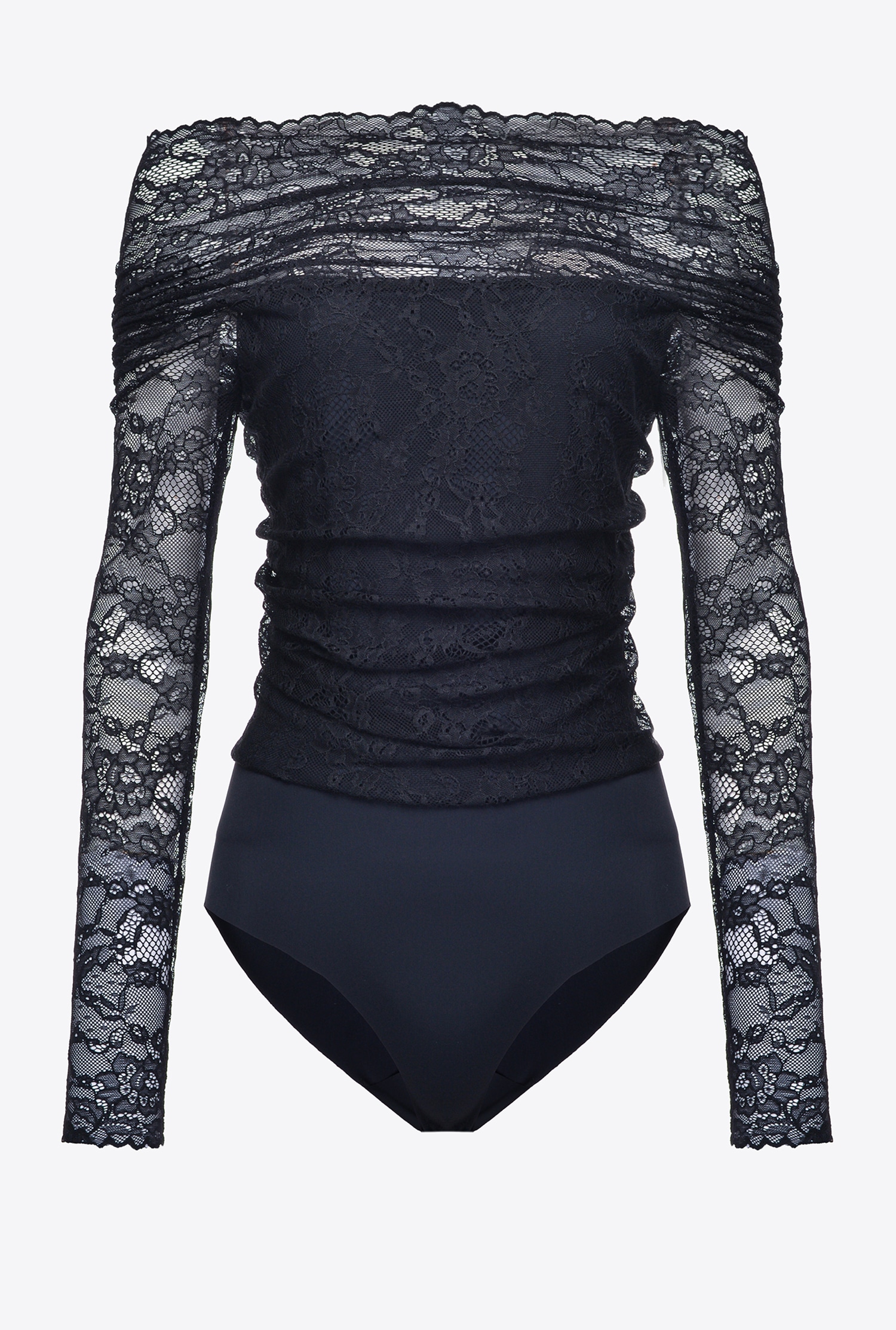 弹力蕾丝连体衣 | pinko