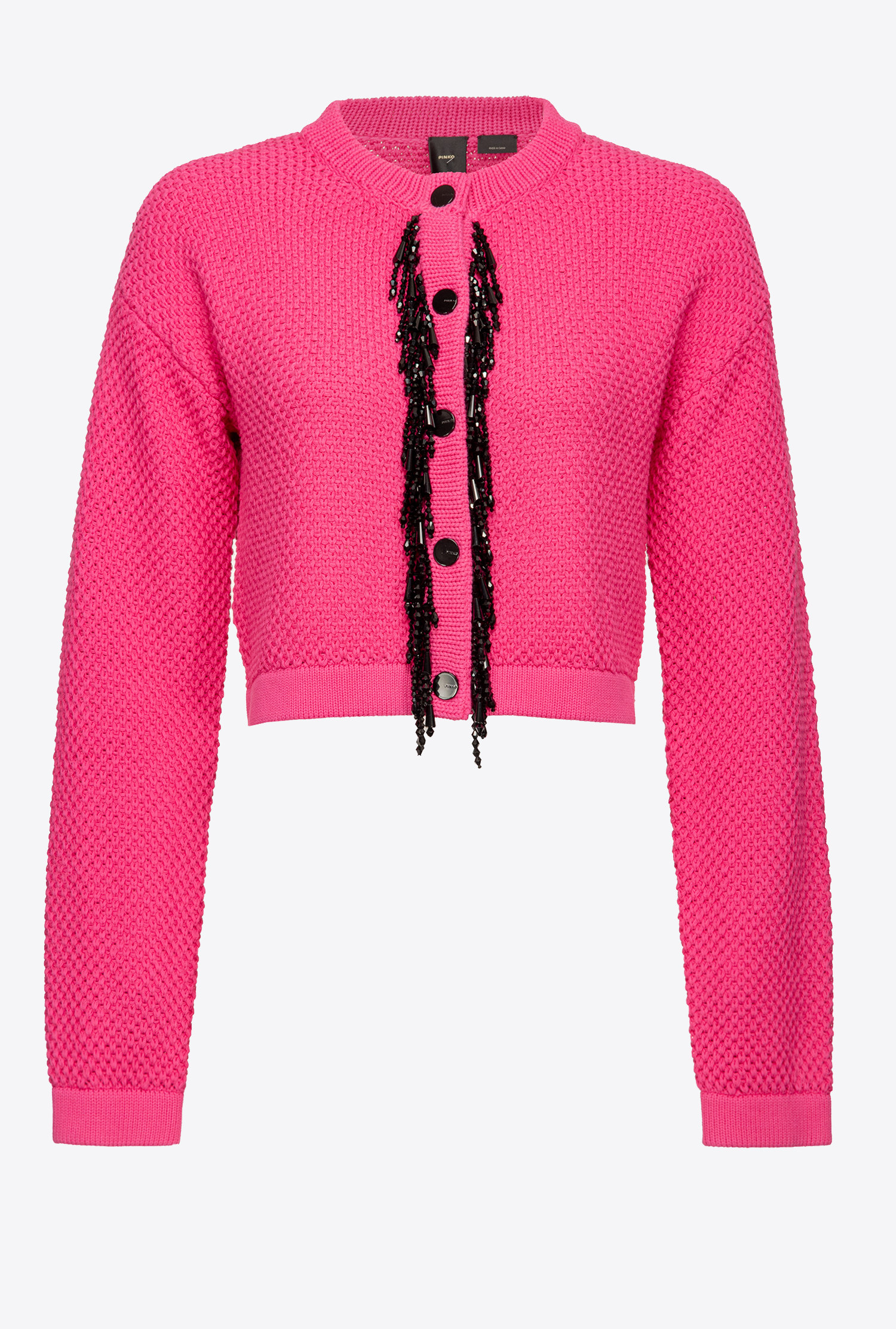 珍珠装饰开衫 - 洋红色, 粉色 - large | pinko