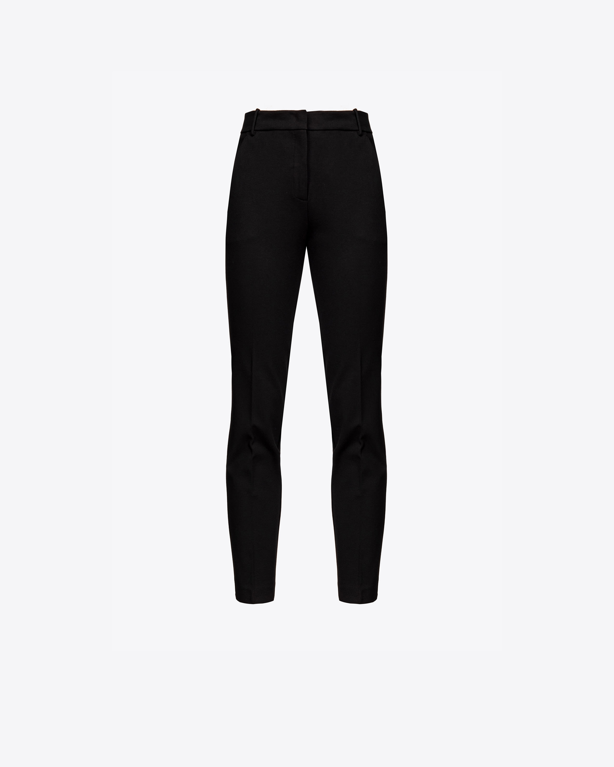 Pinko Milano-knit Cigarette Trousers In Noir Limousine