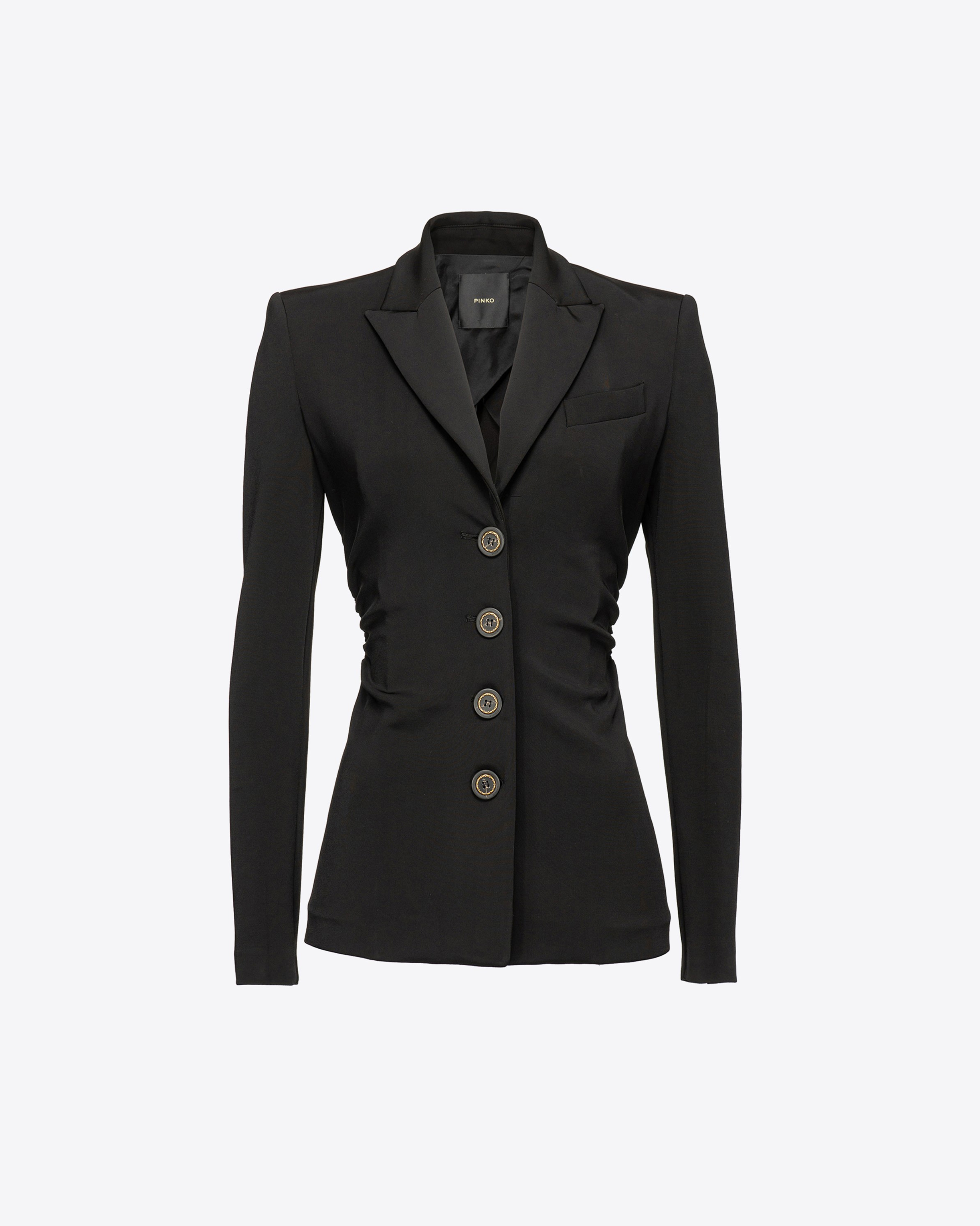 Pinko Blazer Slim En Tissu Technique In Noir Limousine