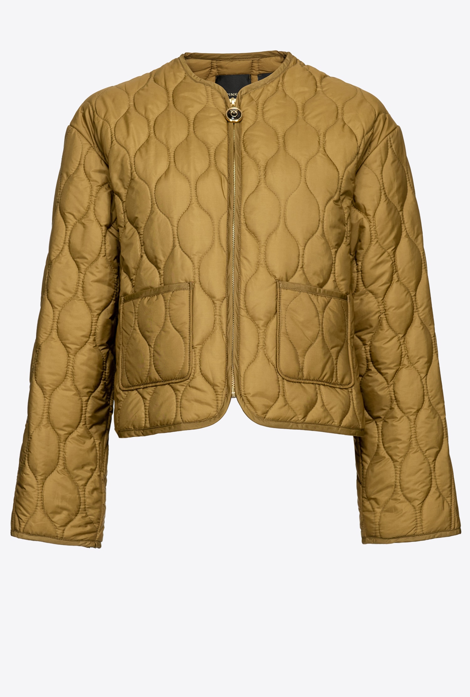 Cropped quilted jacket - Brown - large | Pinko 