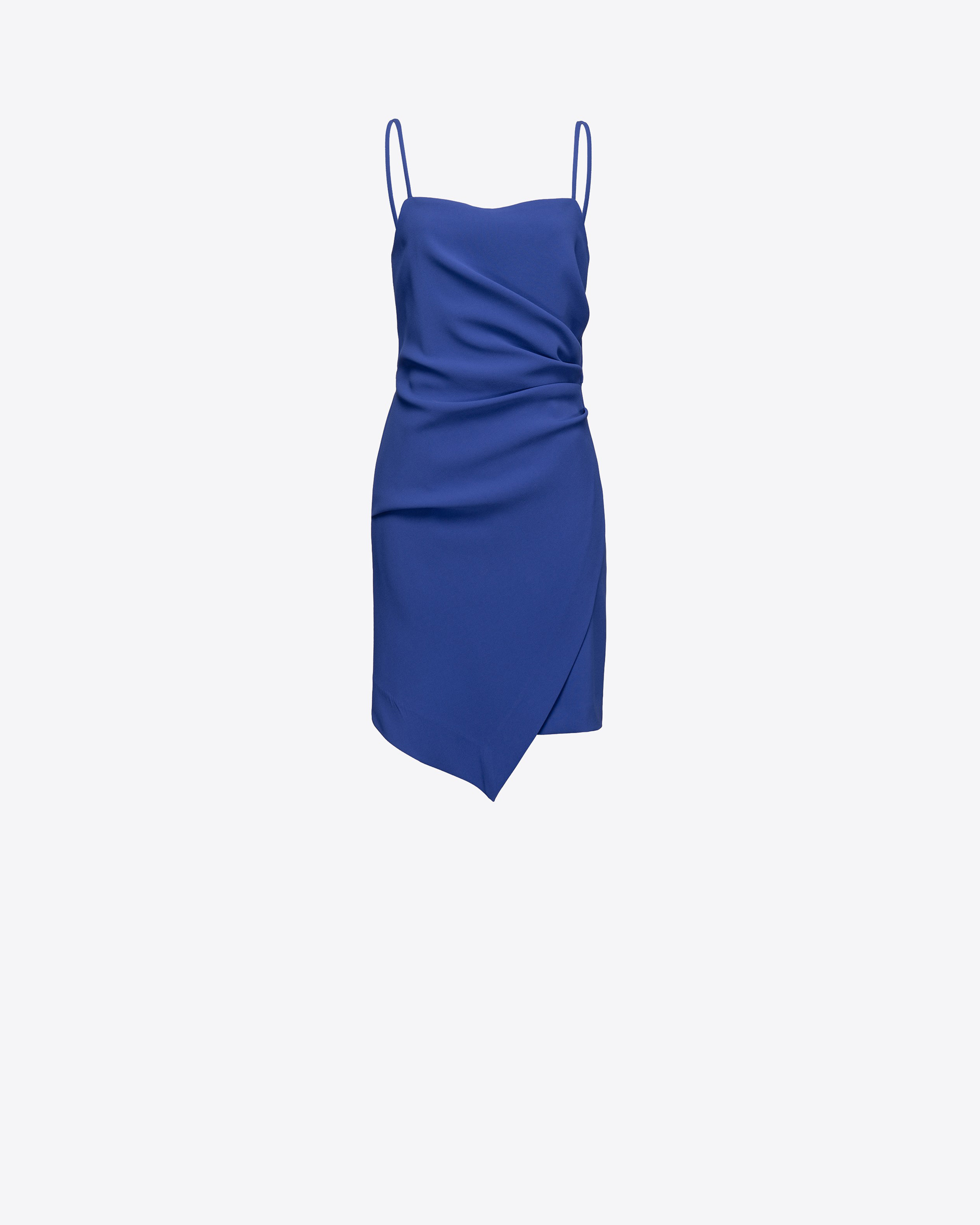 Pinko Mini Dress With Draping In Bleu Spectre