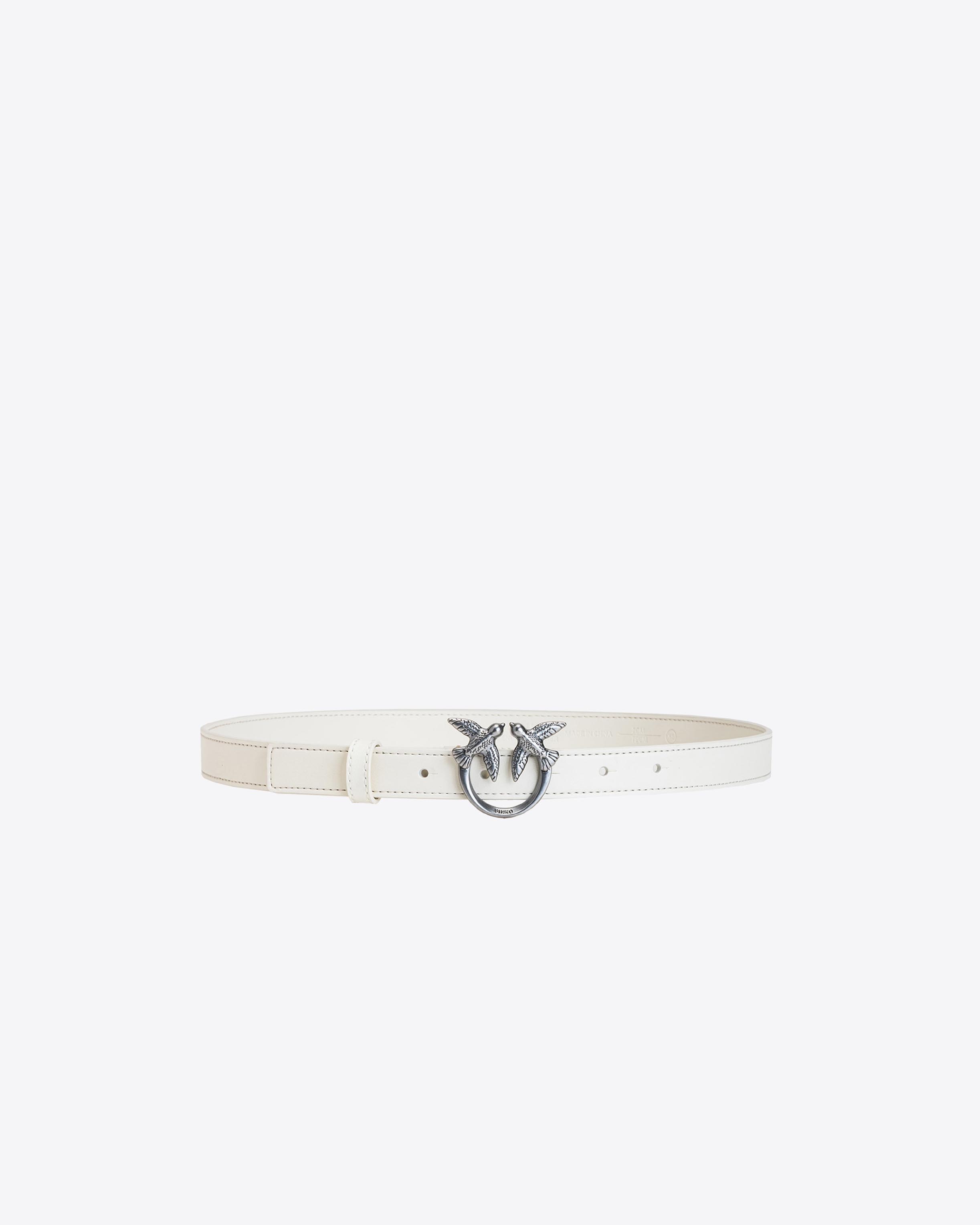 Pinko Fine Ceinture Love Birds En Cuir In White