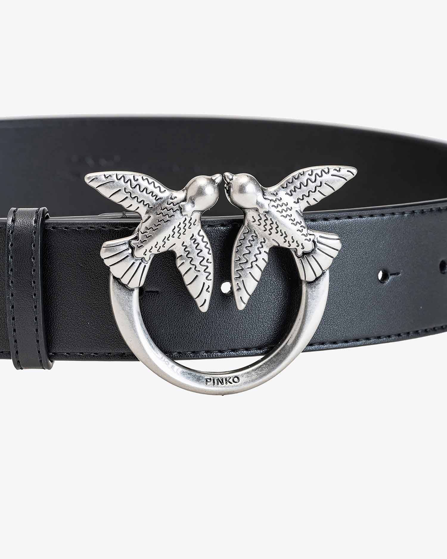 Кожаный ремень Love Birds - ЧЕРНЫЙ - large