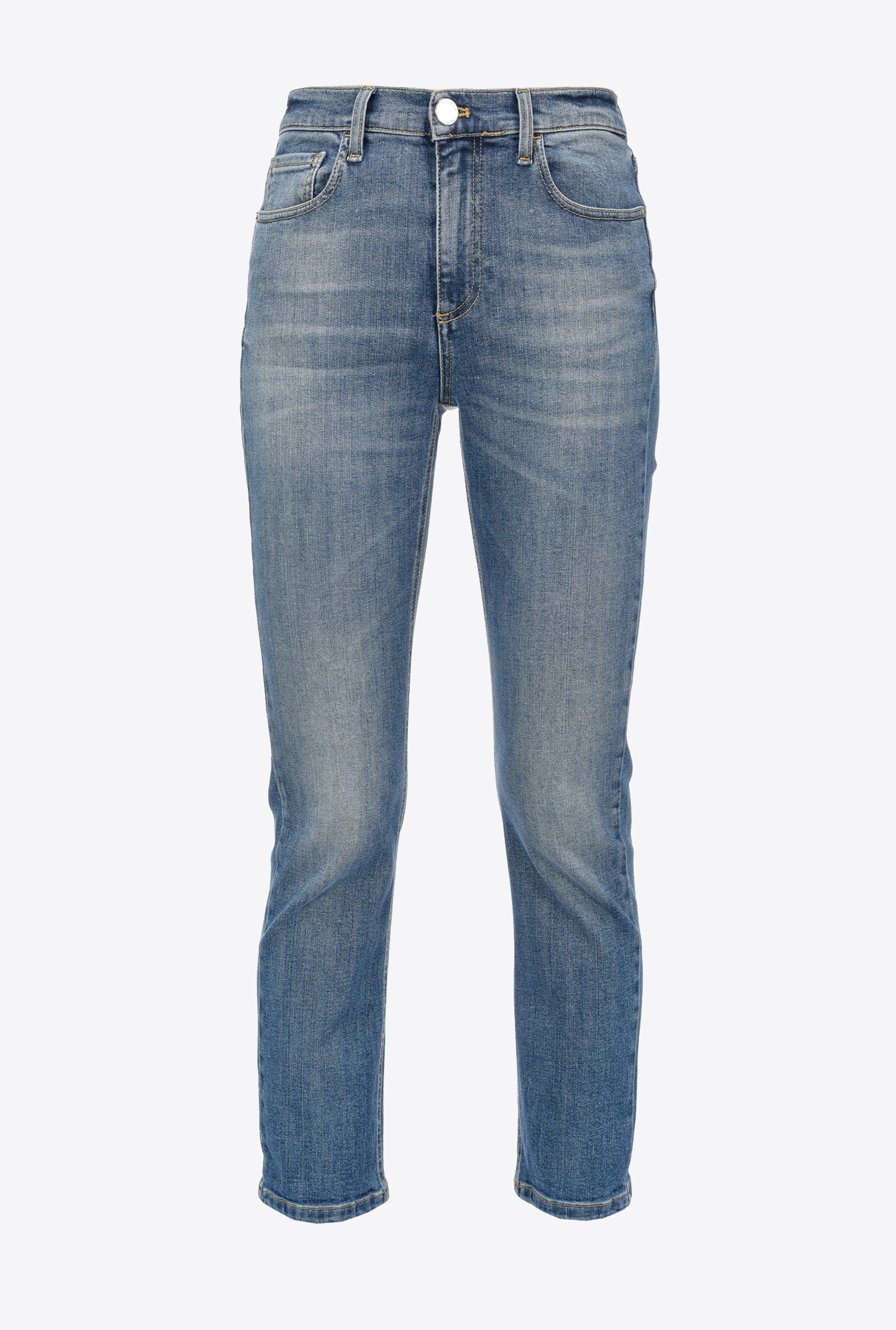 背面 love birds 徽标直筒牛仔裤 - 蓝色 - large | pinko