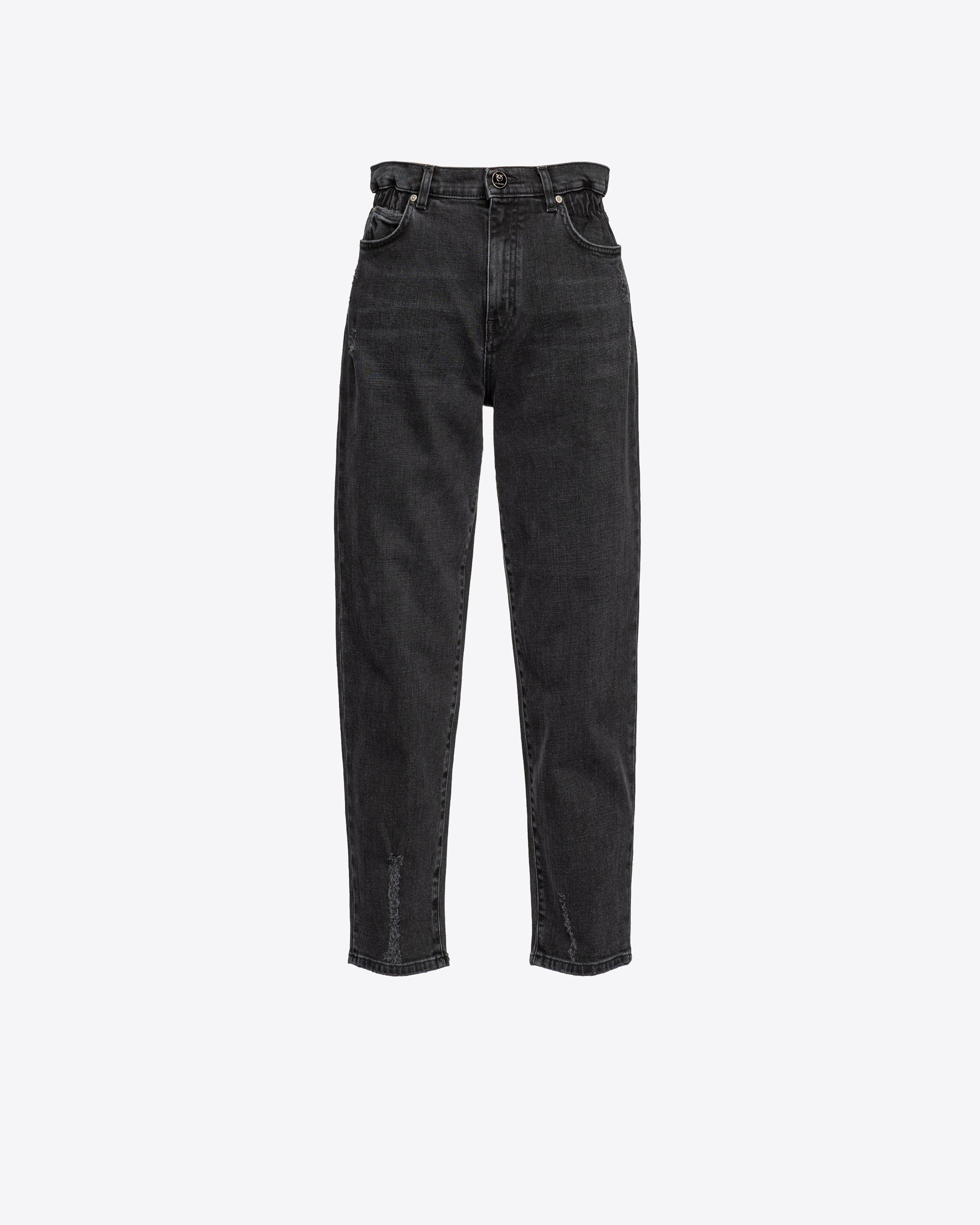 Pinko Black Mom-fit Denim Jeans In Limo Black