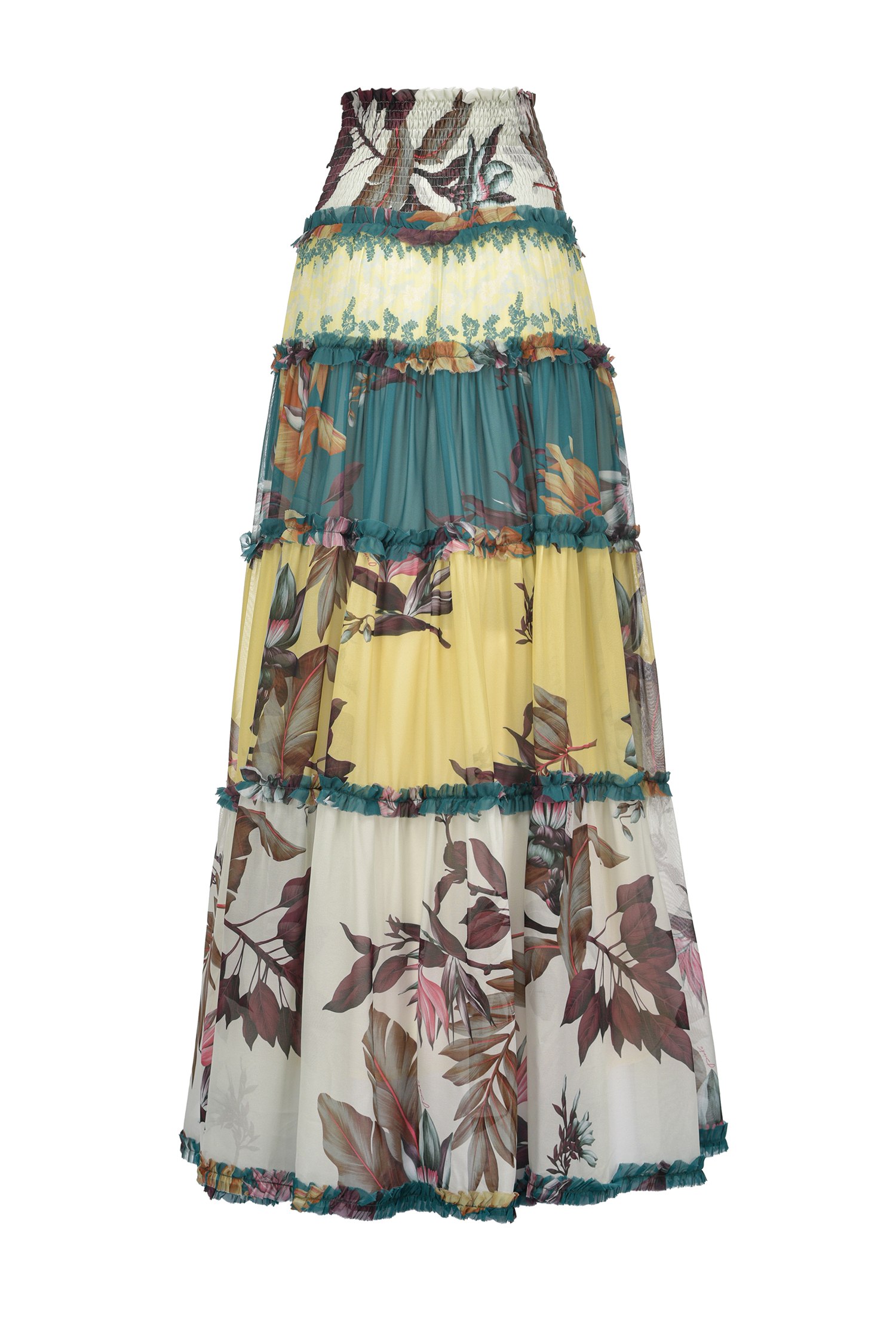 Floral-ruffle maxi skirt PINKO → Shop 