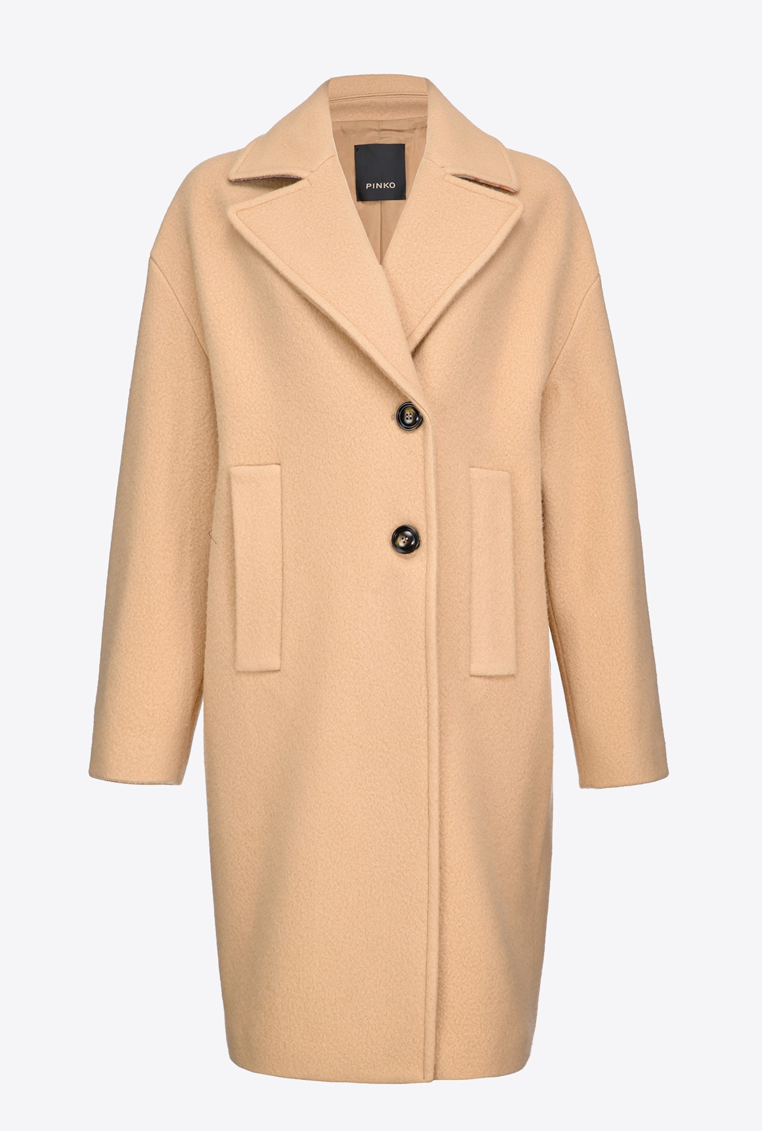 粗呢茧型大衣 - 米色 - large | pinko