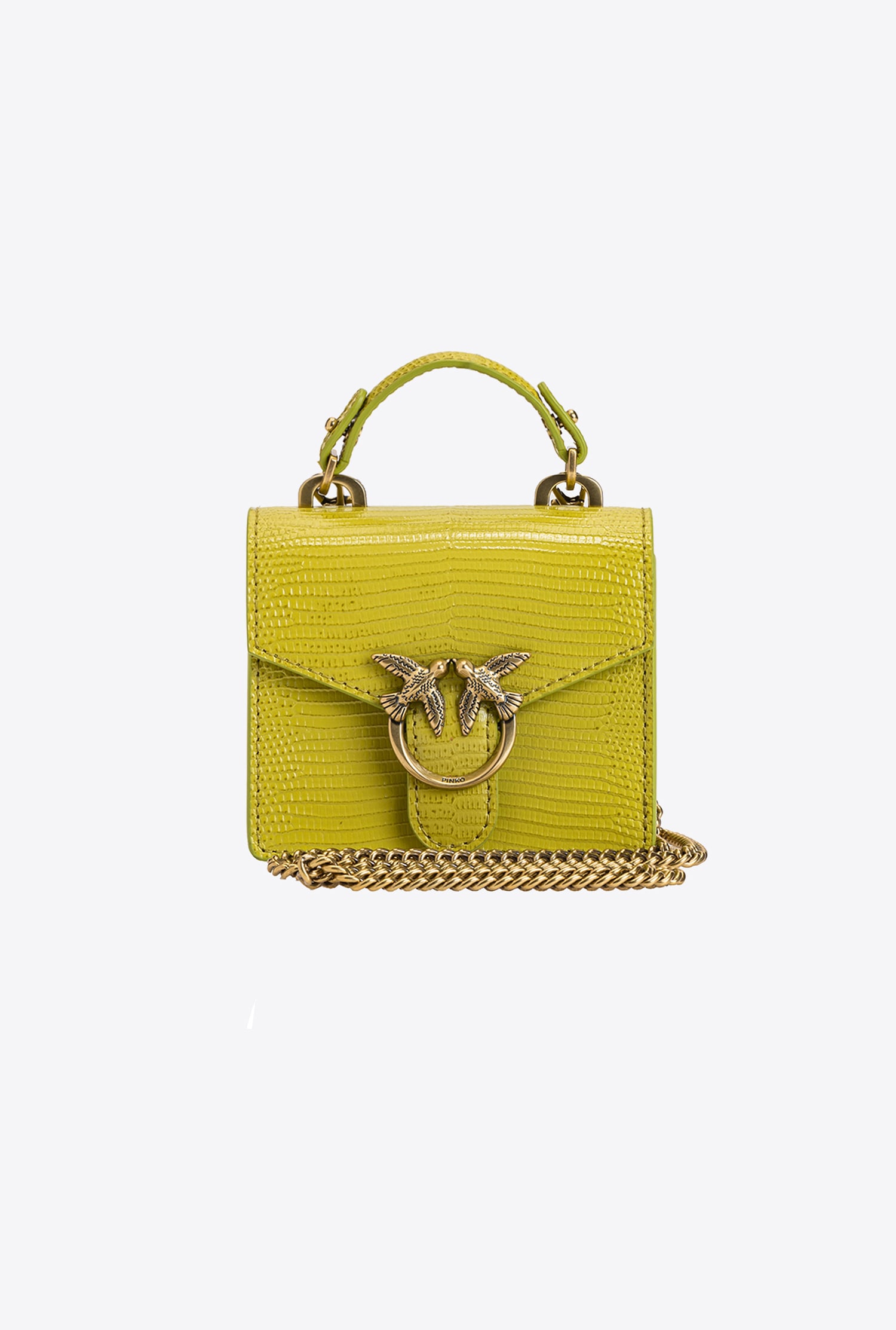 Micro&nbsp;Love Bag Top Handle Lizard - Green - large | Pinko 